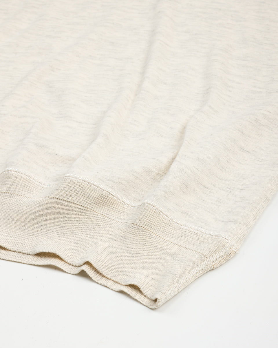 Olde Homesteader Cashmere Interlock Crewneck L/S - Ecru Heather - Standard & Strange