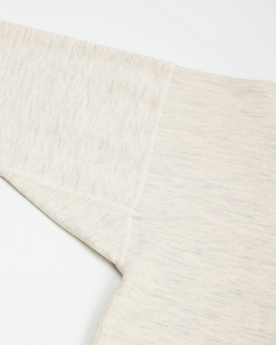 Olde Homesteader Cashmere Interlock Henley Neck L/S - Ecru Heather - Standard & Strange