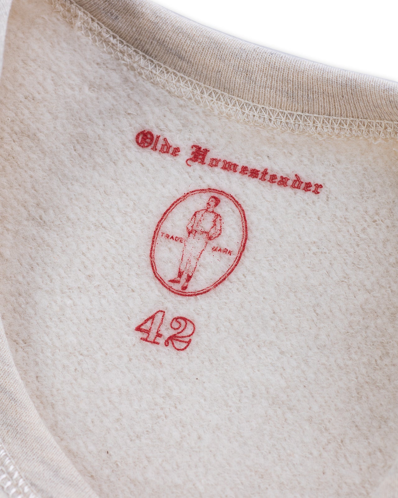 Olde Homesteader Cotton Fleece Crewneck L/S - Ecru Heather - Standard & Strange