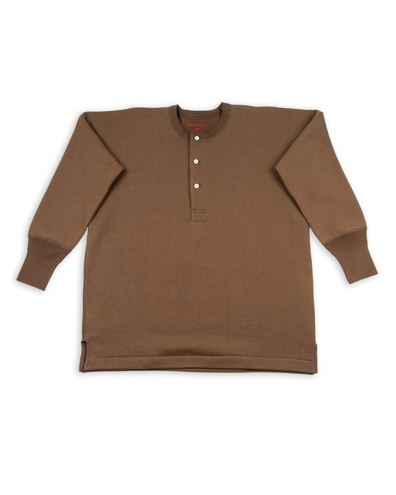 Olde Homesteader Cotton Fleece Henley Neck L/S - Rustic Wood - Standard & Strange