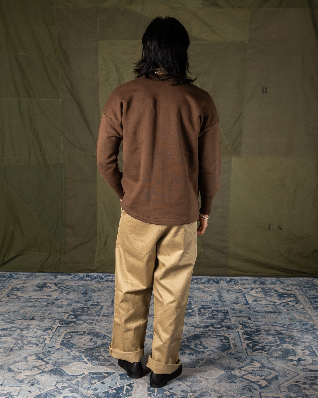 Olde Homesteader Cotton Fleece Henley Neck L/S - Rustic Wood - Standard & Strange