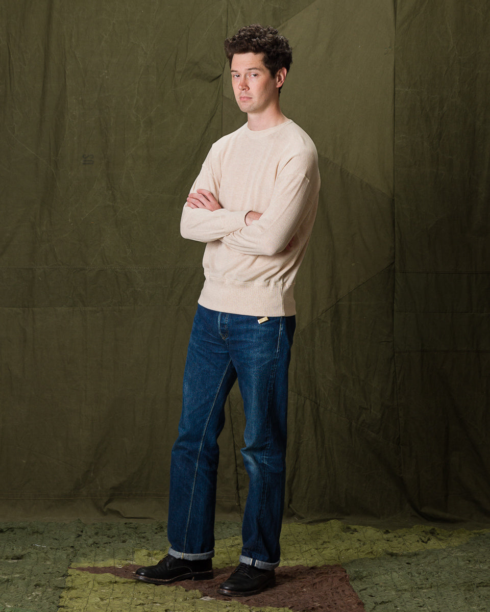 Olde Homesteader Extra Cotton Jersey Crewneck L/S - Ecru - Standard & Strange