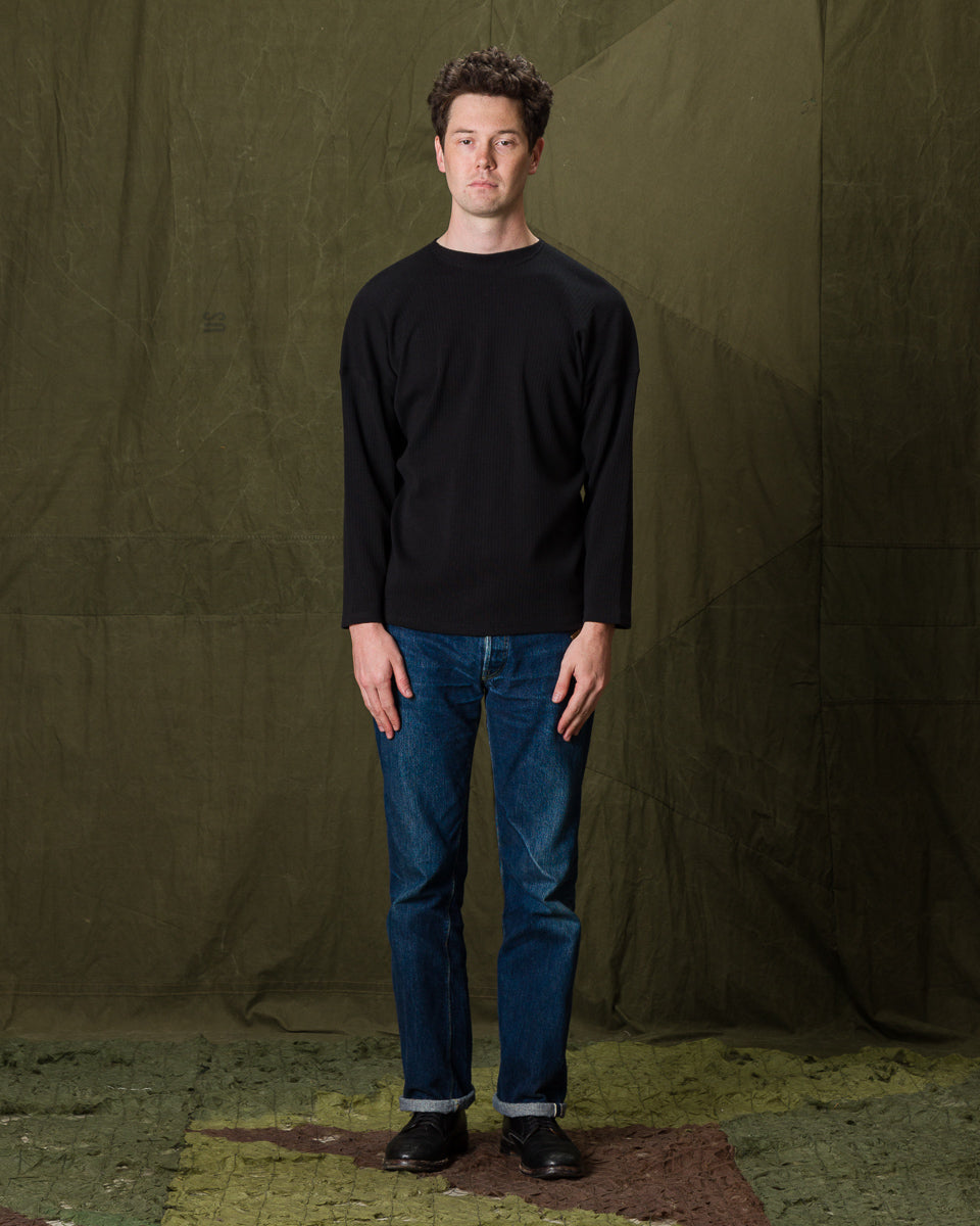 Olde Homesteader Extra Cotton Rib Crewneck L/S - Black - Standard & Strange