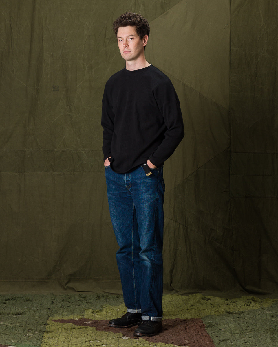 Olde Homesteader Extra Cotton Rib Crewneck L/S - Black - Standard & Strange