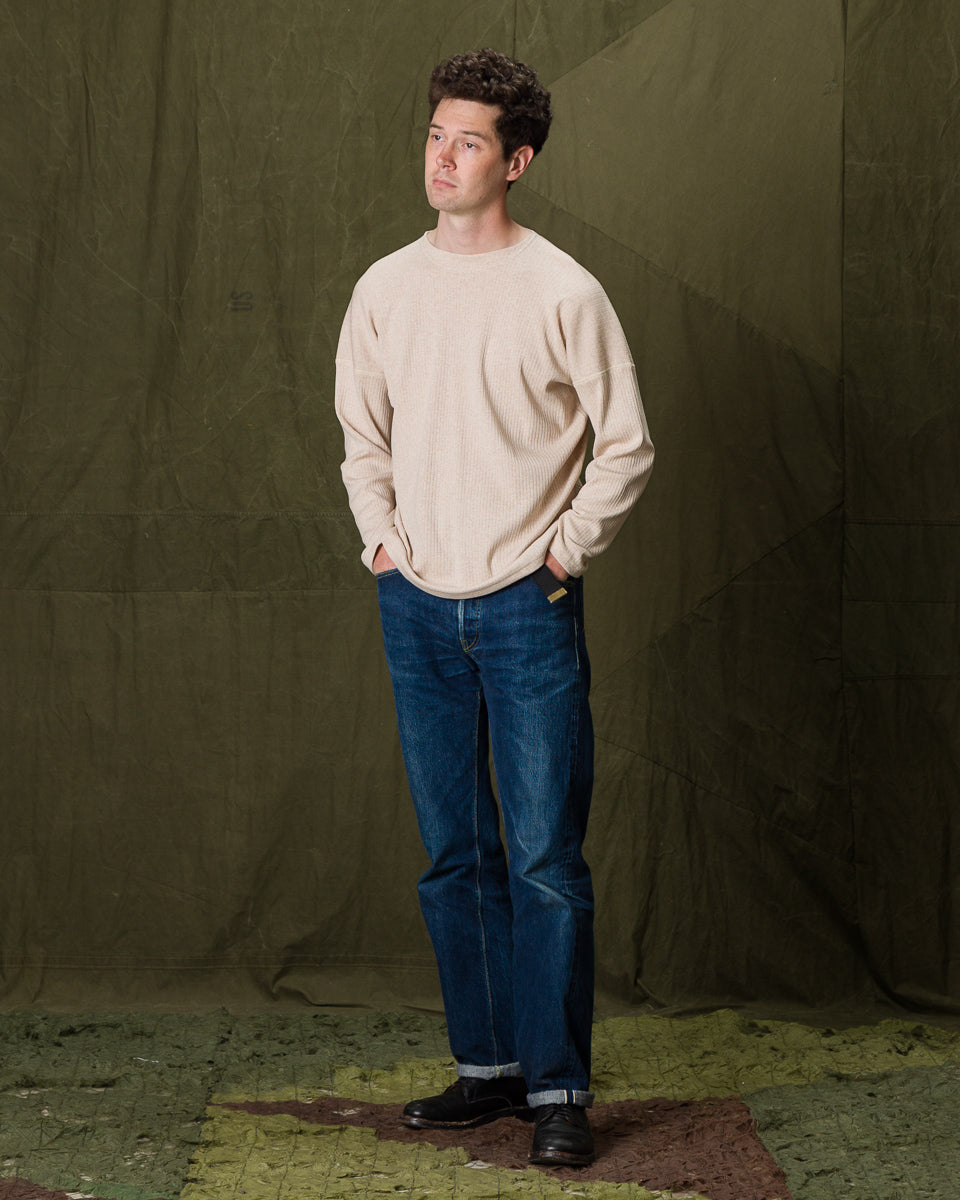 Olde Homesteader Extra Cotton Rib Crewneck L/S - Ecru - Standard & Strange