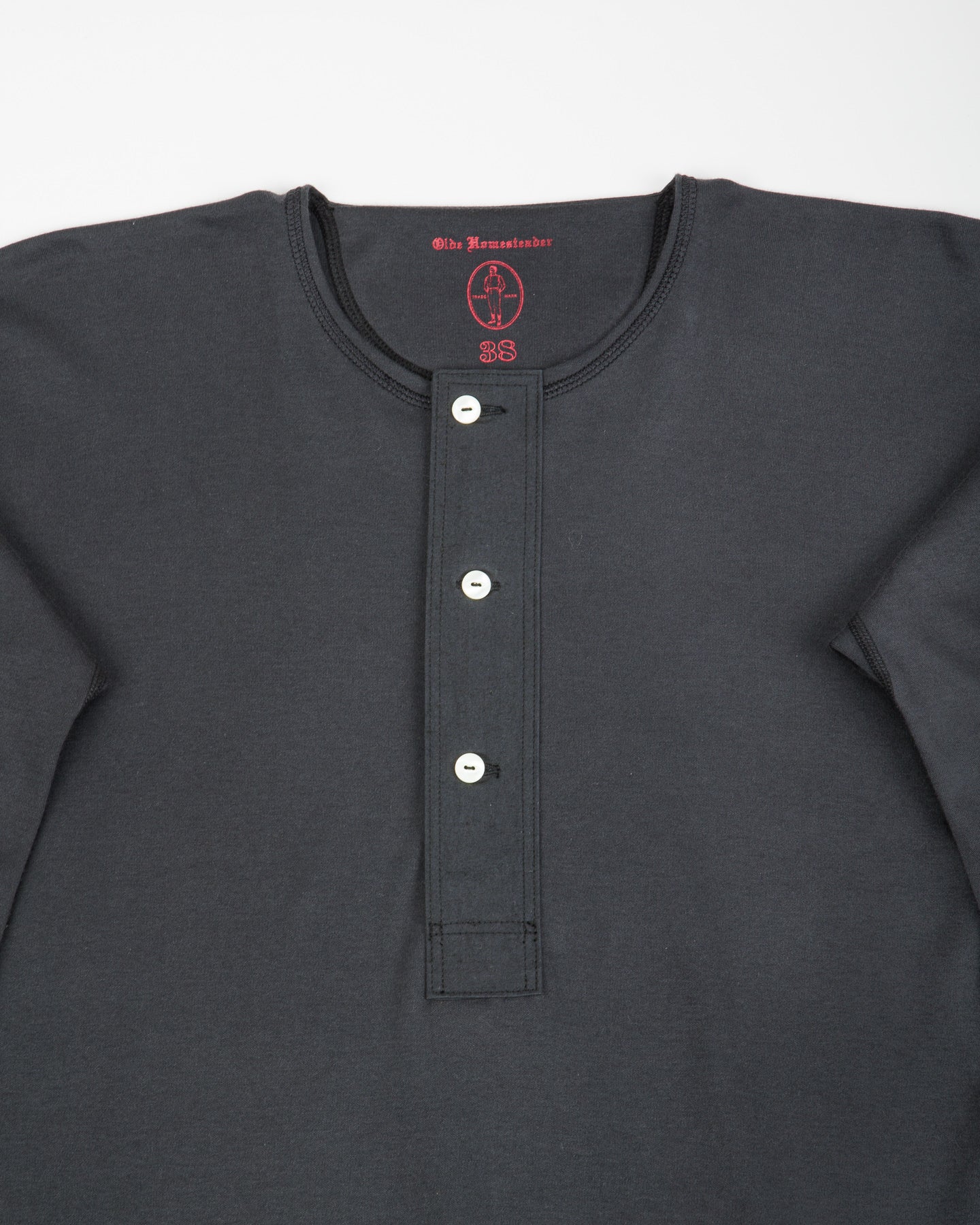 Olde Homesteader Interlock Henley Neck L/S - Black - Standard & Strange