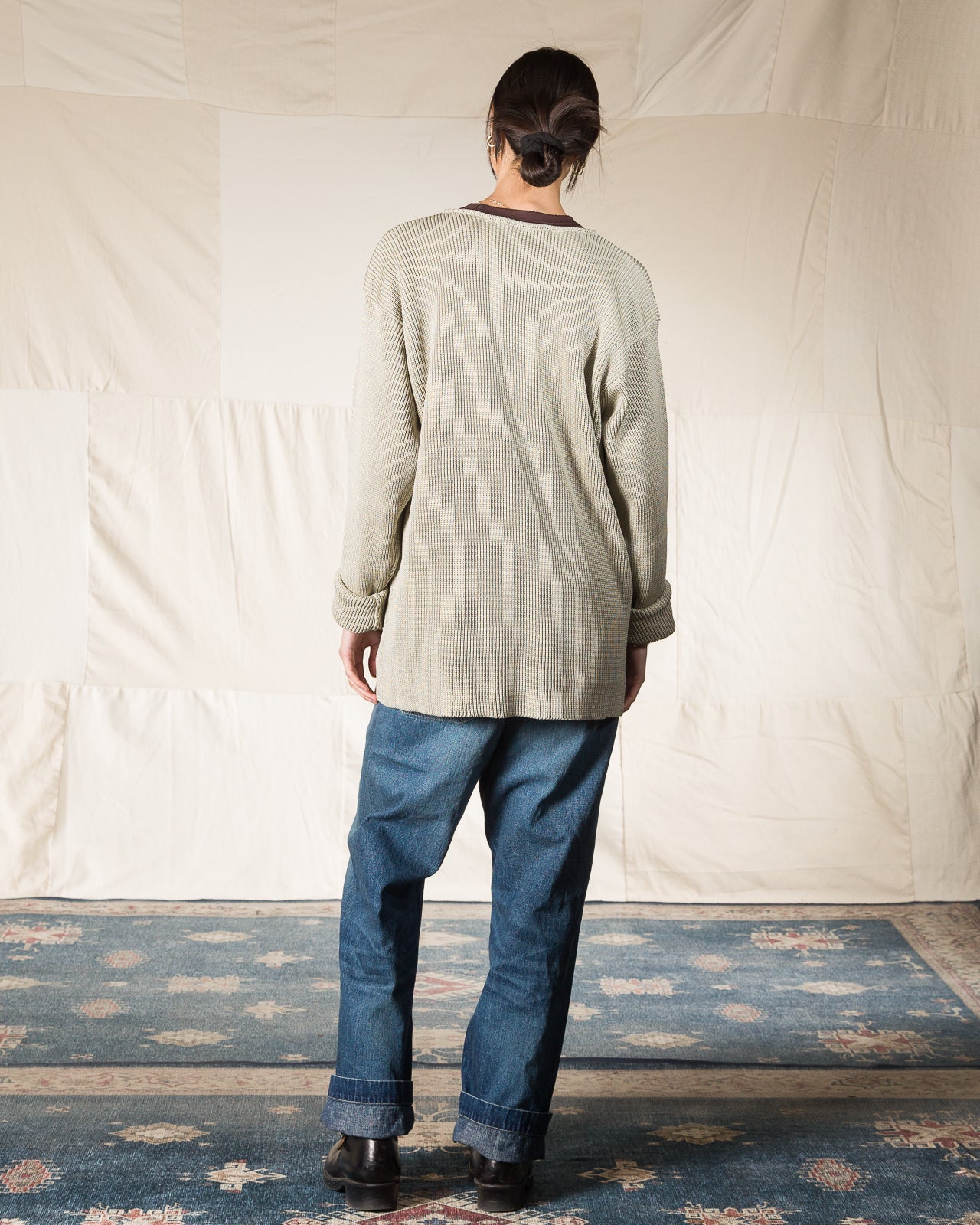 Olde Homesteader & Daughter Silk Hand Knitting Heavyweight Rib Pullover - Willow 8 - Standard & Strange