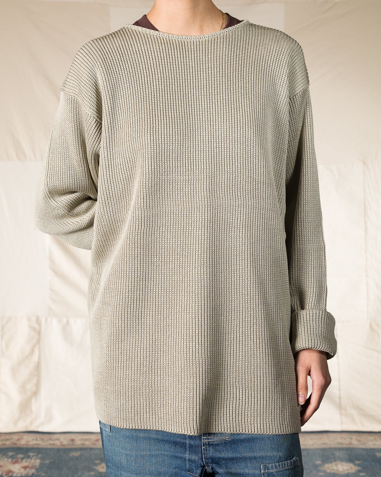 Olde Homesteader & Daughter Silk Hand Knitting Heavyweight Rib Pullover - Willow 8 - Standard & Strange