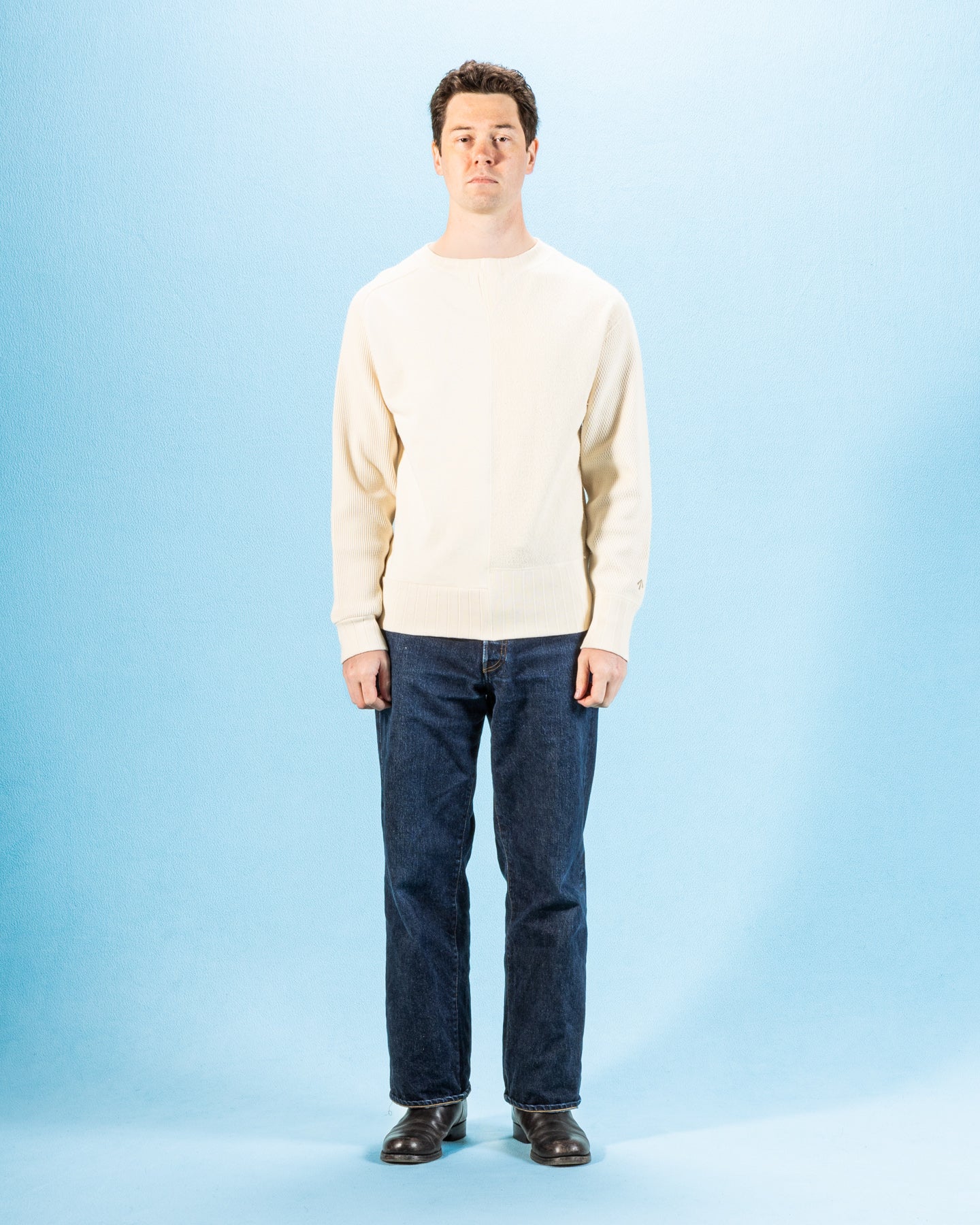 Army Crew L/S - Ivory Jersey Mix