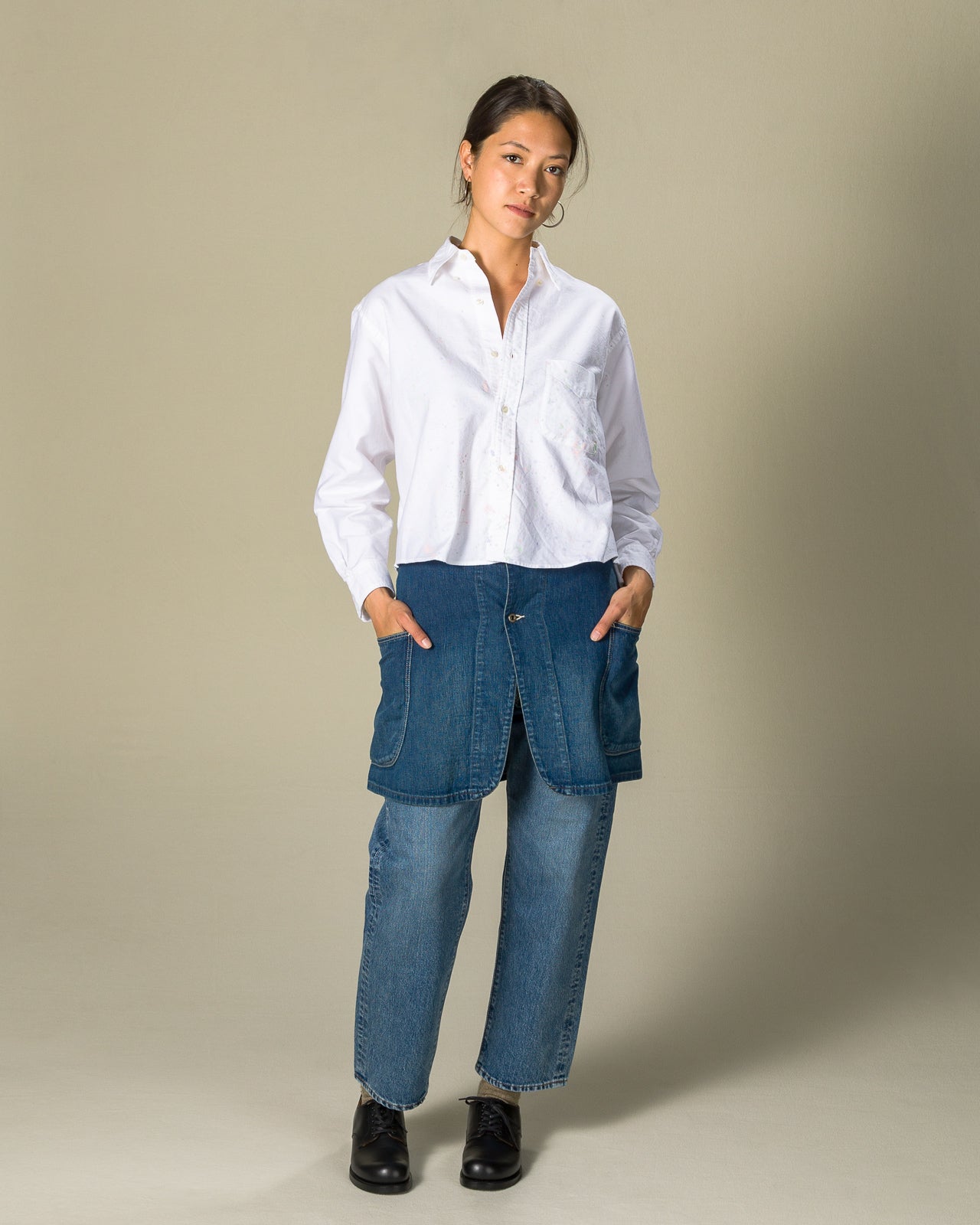 OrSlow Denim Overlap Skirt - Denim Used - Standard & Strange