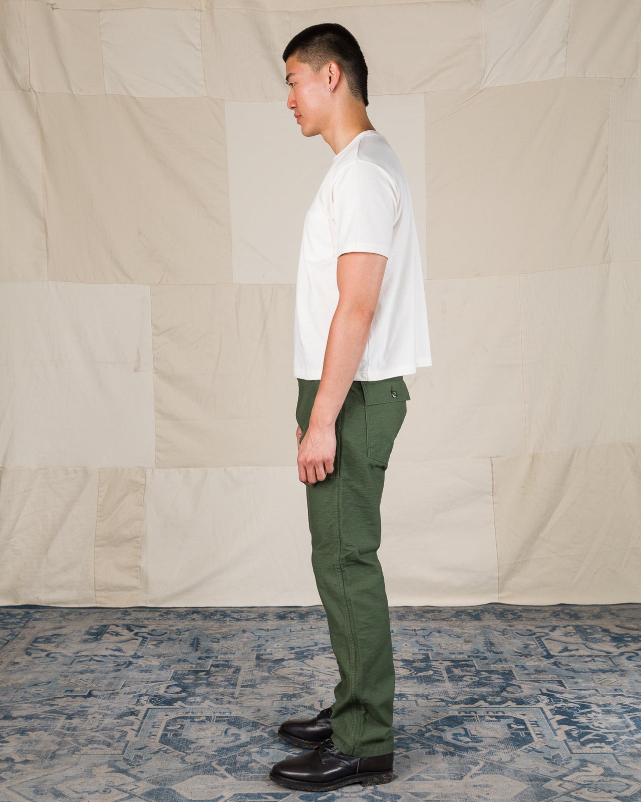 OrSlow Fatigue Pants - Regular Fit - Olive Reverse Sateen - Standard & Strange