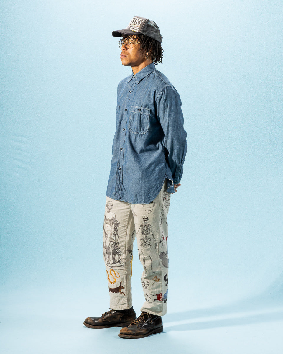 OrSlow Relax Fit Chambray Work Shirt - Blue Chambray - Standard & Strange
