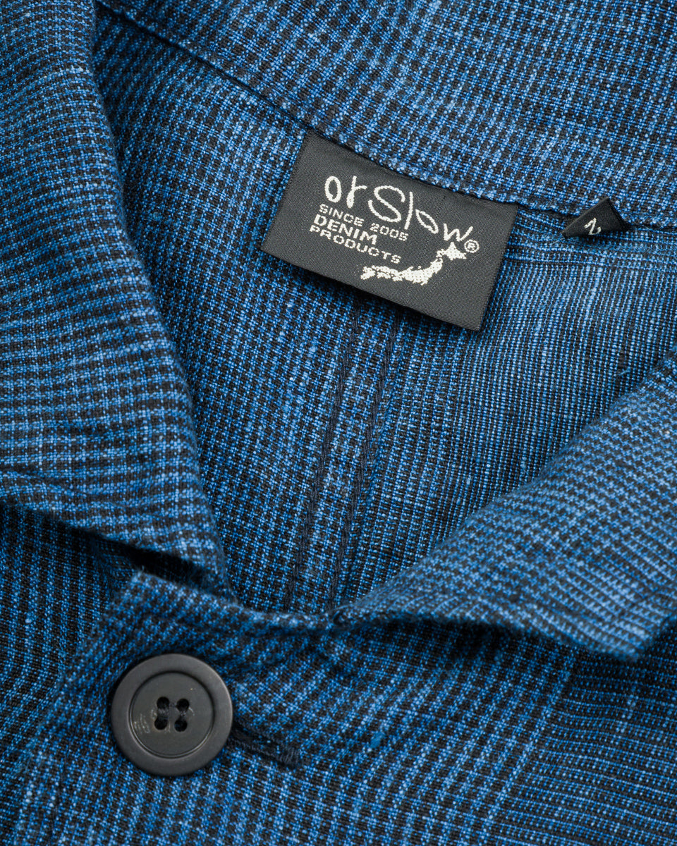 OrSlow Shop Coat (Unisex) - Indigo Check - Standard & Strange