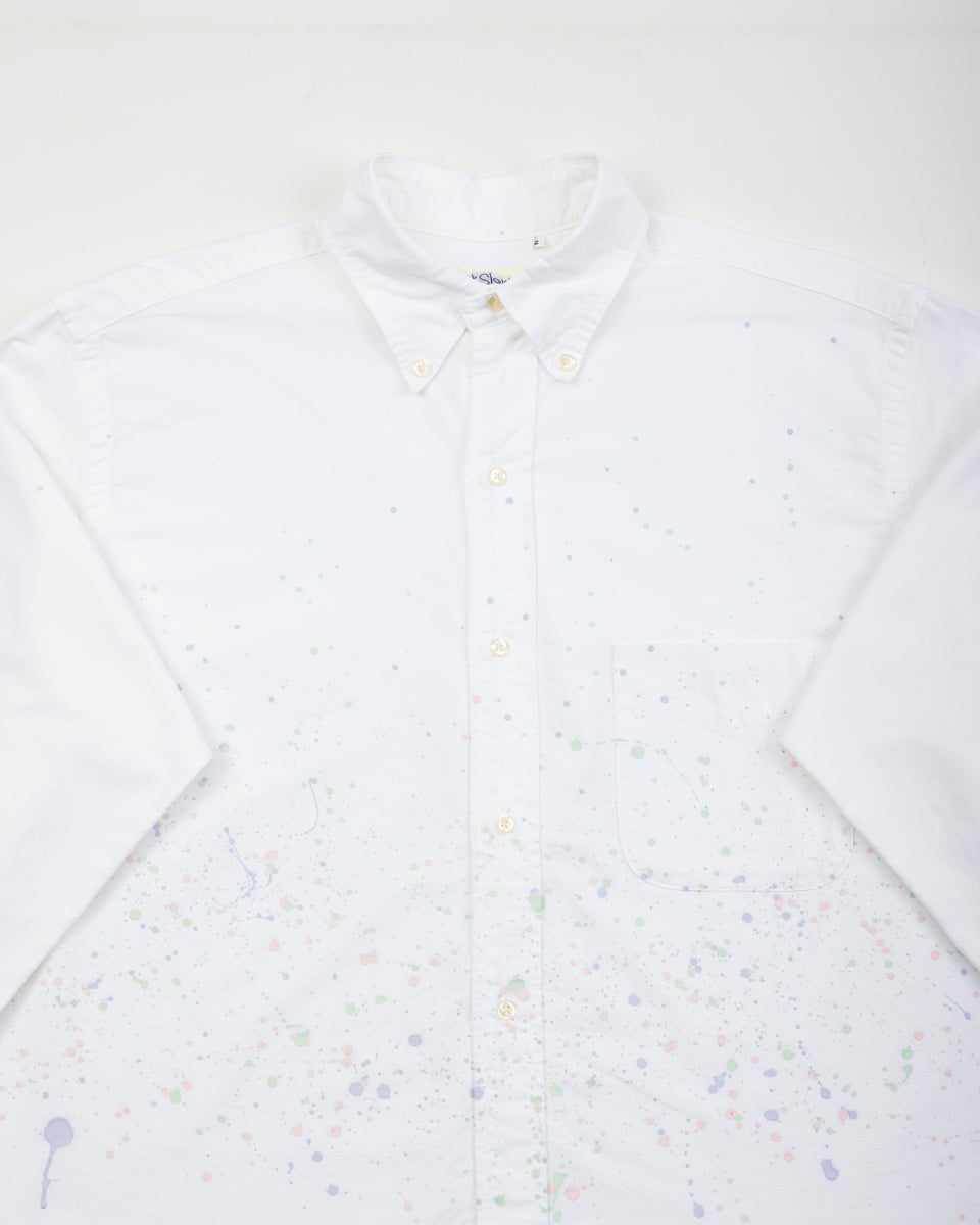 OrSlow Short Button Down Shirt - White w/Paint - Standard & Strange