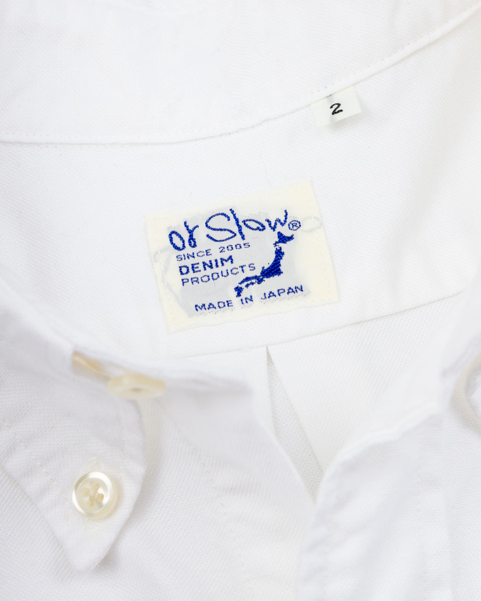 OrSlow Short Button Down Shirt - White w/Paint - Standard & Strange