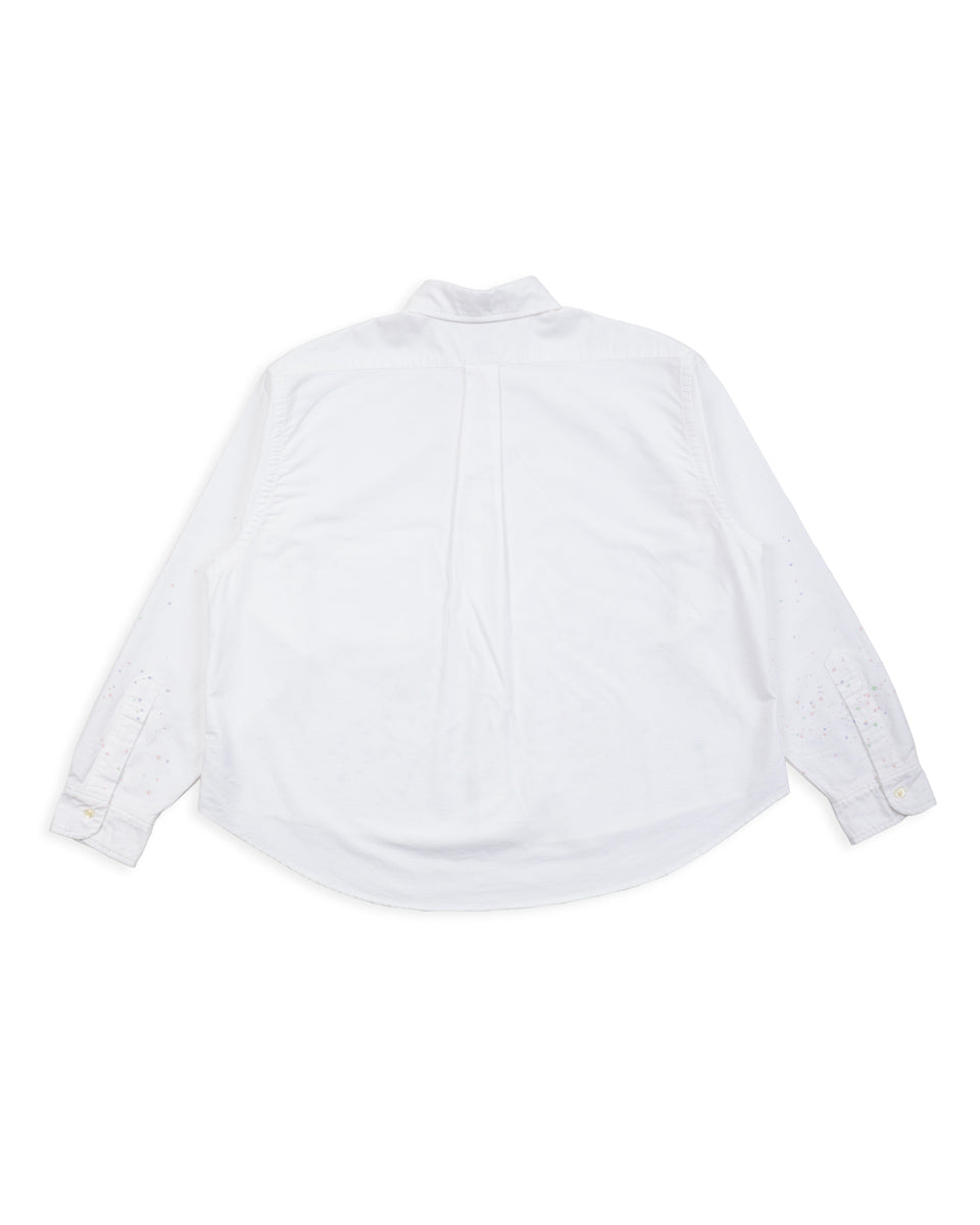 OrSlow Short Button Down Shirt - White w/Paint - Standard & Strange