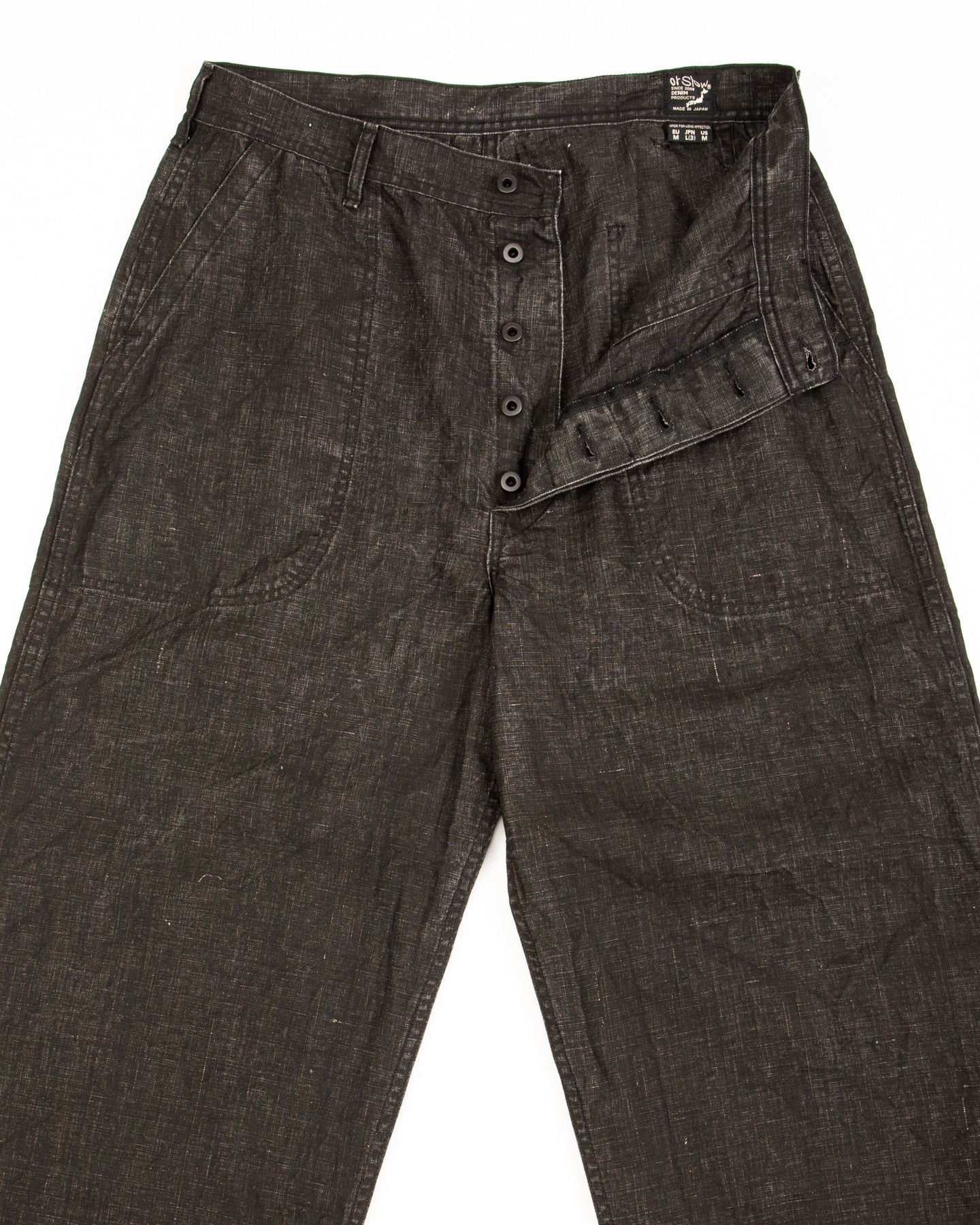 OrSlow WWII 40's U.S. Navy Utility Trousers - Sumi Coated Linen - Standard & Strange