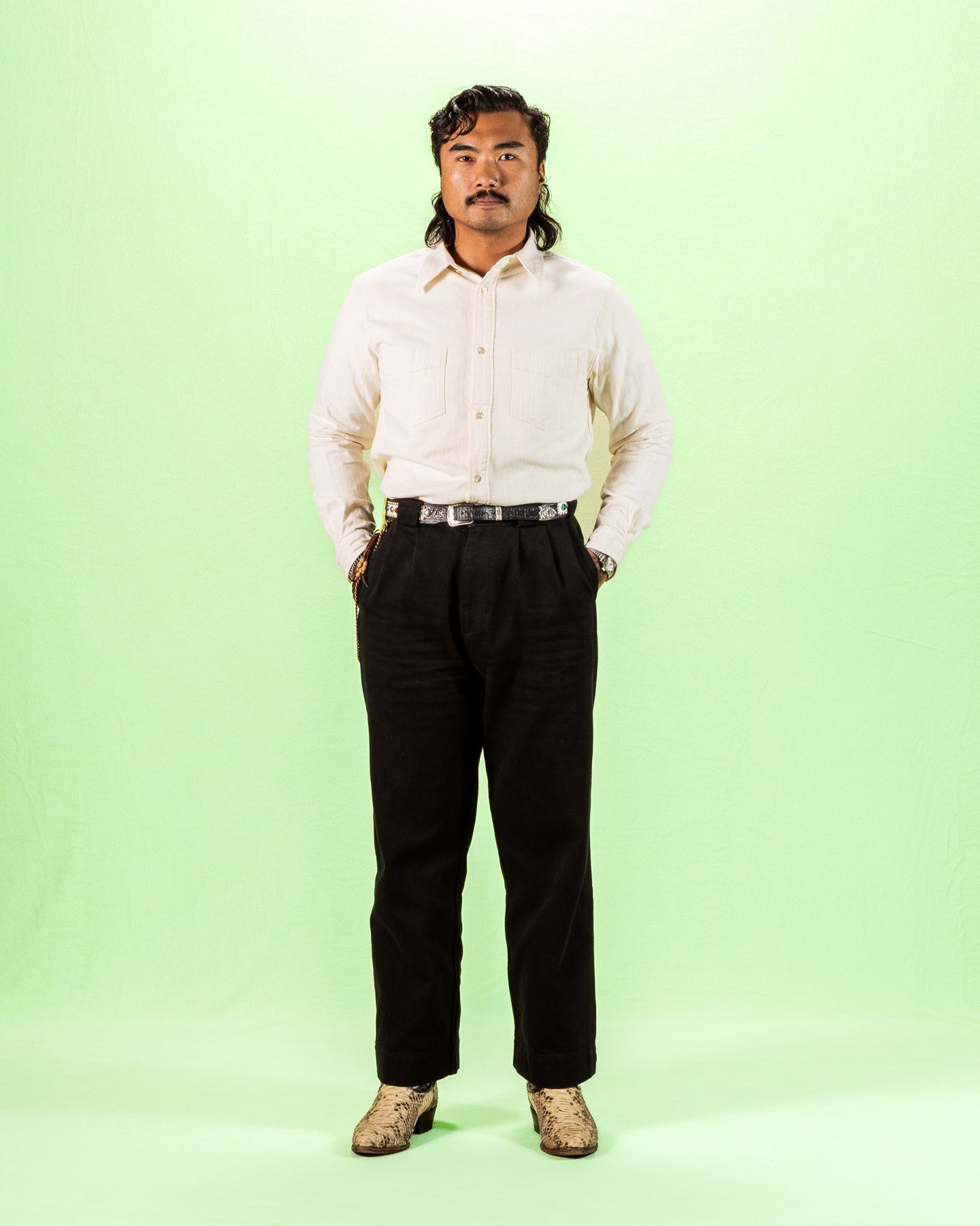 Prequel Classic Stripe Shirt - Beige Jacquard - Standard & Strange