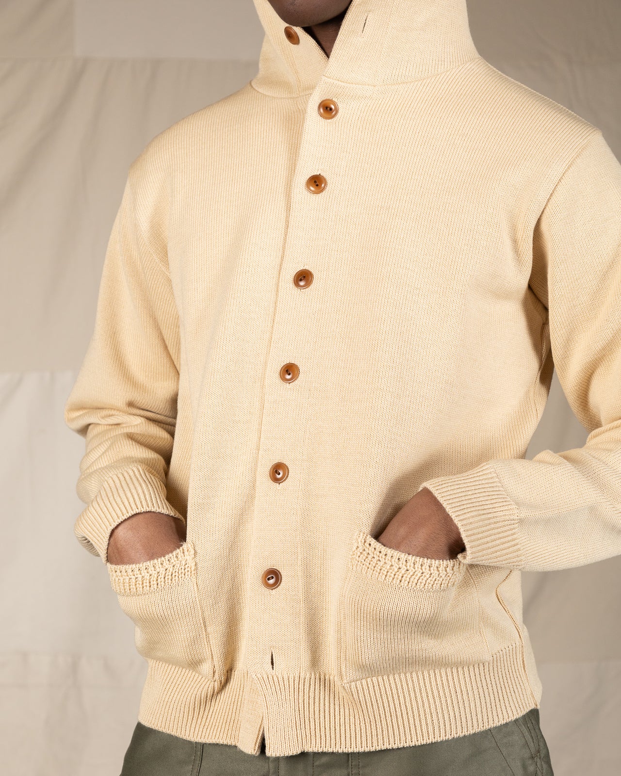 The Real McCoy's 30s Hooded Knit Sweater - Ecru - Standard & Strange