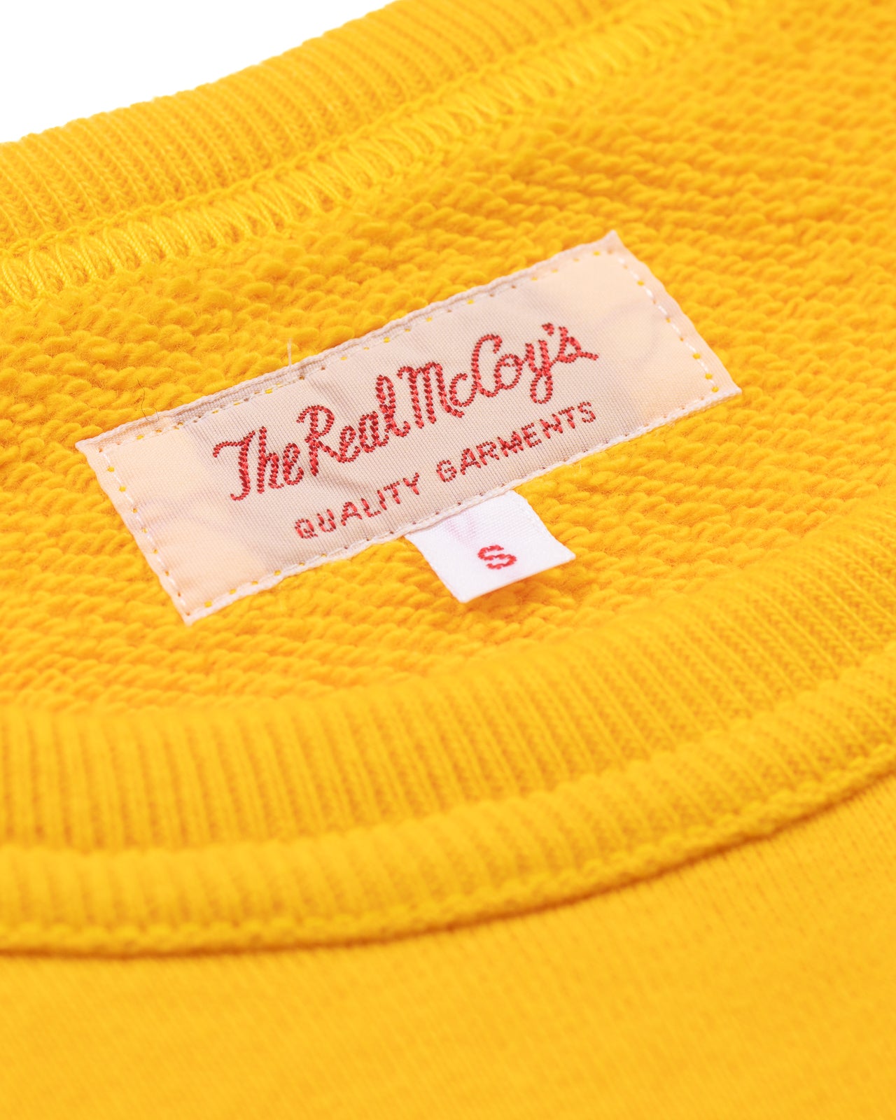 The Real McCoy's 9oz Loopwheel Raglan Sleeve Sweatshirt - Yellow - Standard & Strange