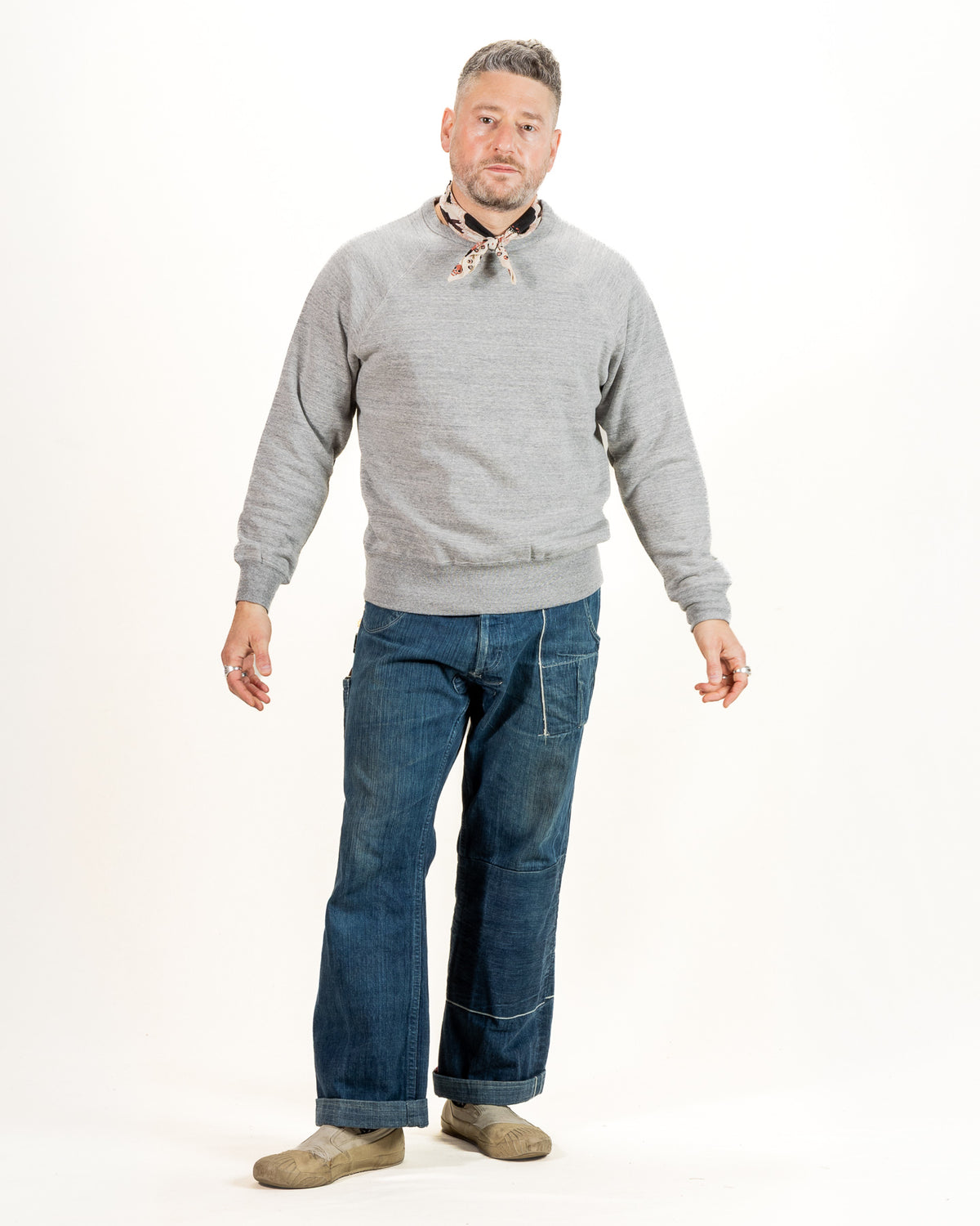 The Real McCoy's 9oz Loopwheel Raglan Sweatshirt - Gray - Standard & Strange