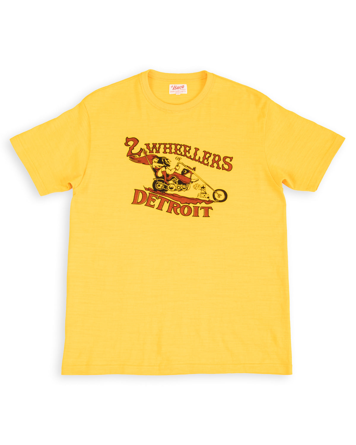 The Real McCoy's Athletic T-Shirt / 2-Wheelers Of Detroit - Yellow - Standard & Strange