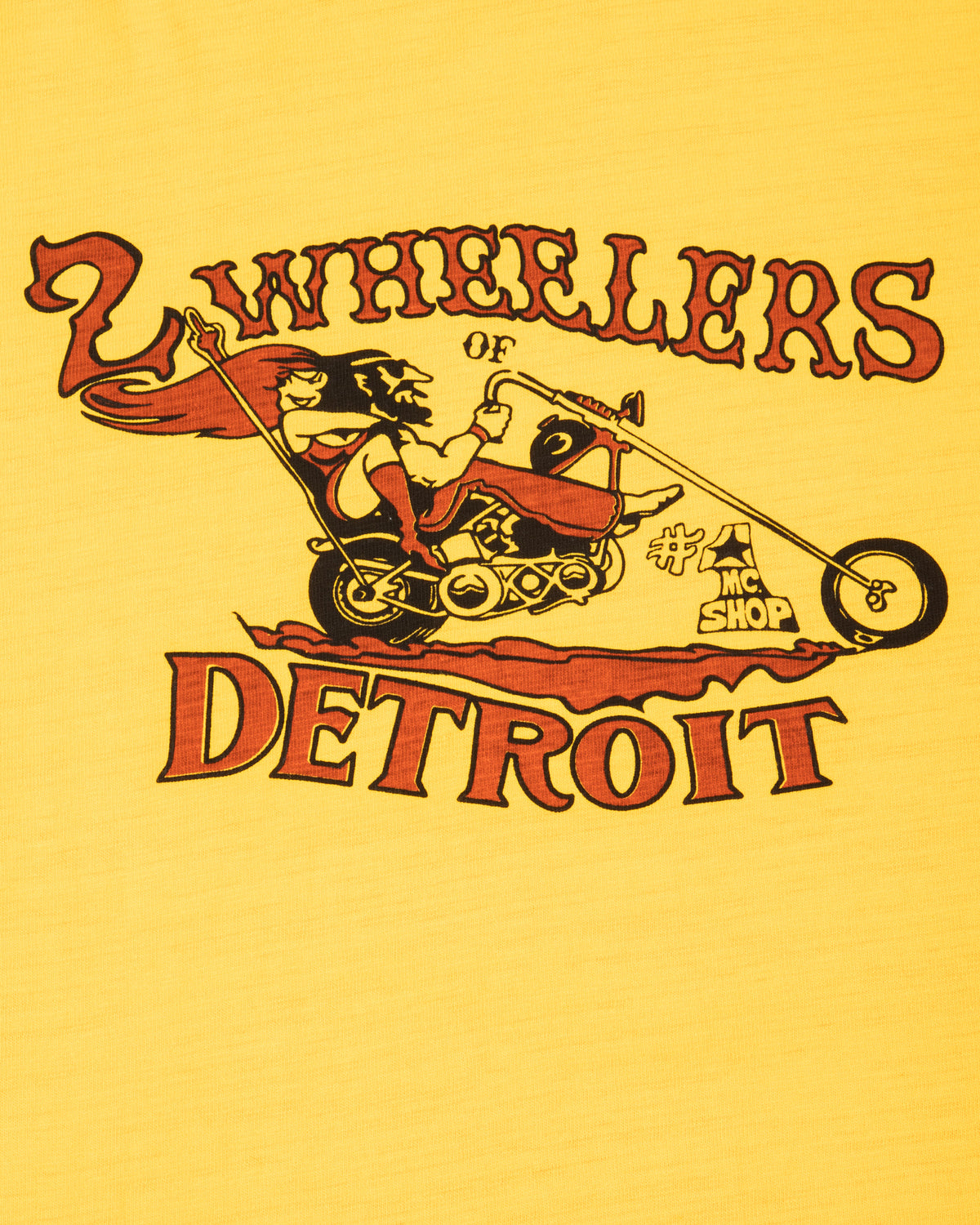 The Real McCoy's Athletic T-Shirt / 2-Wheelers Of Detroit - Yellow - Standard & Strange