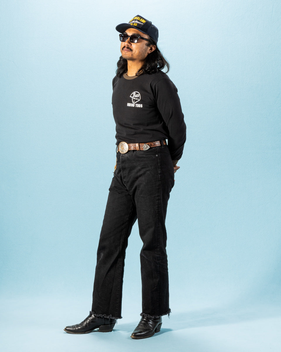 The Real McCoy's Buco L/S Tee / Riding Togs - Black/Charcoal - Standard & Strange