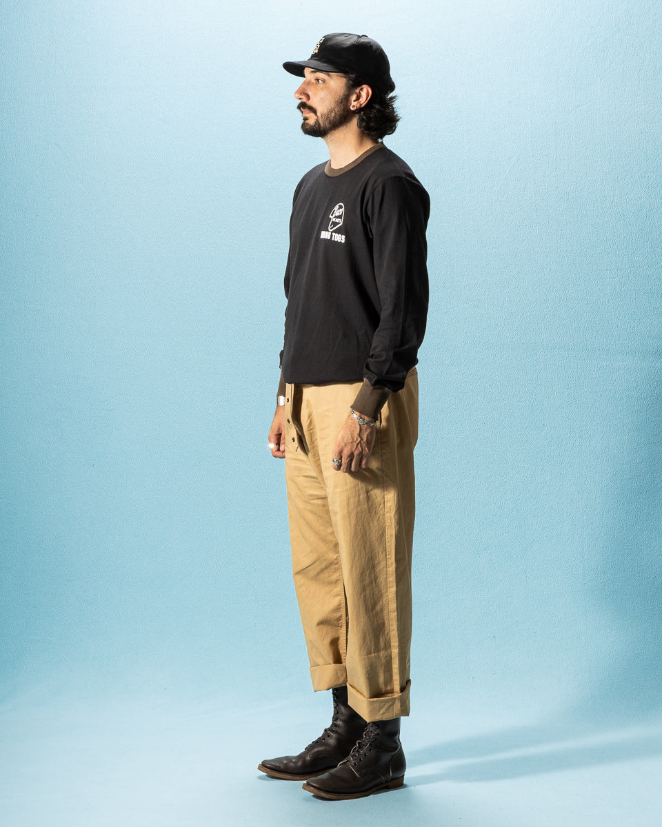The Real McCoy's Buco L/S Tee / Riding Togs - Black/Charcoal - Standard & Strange