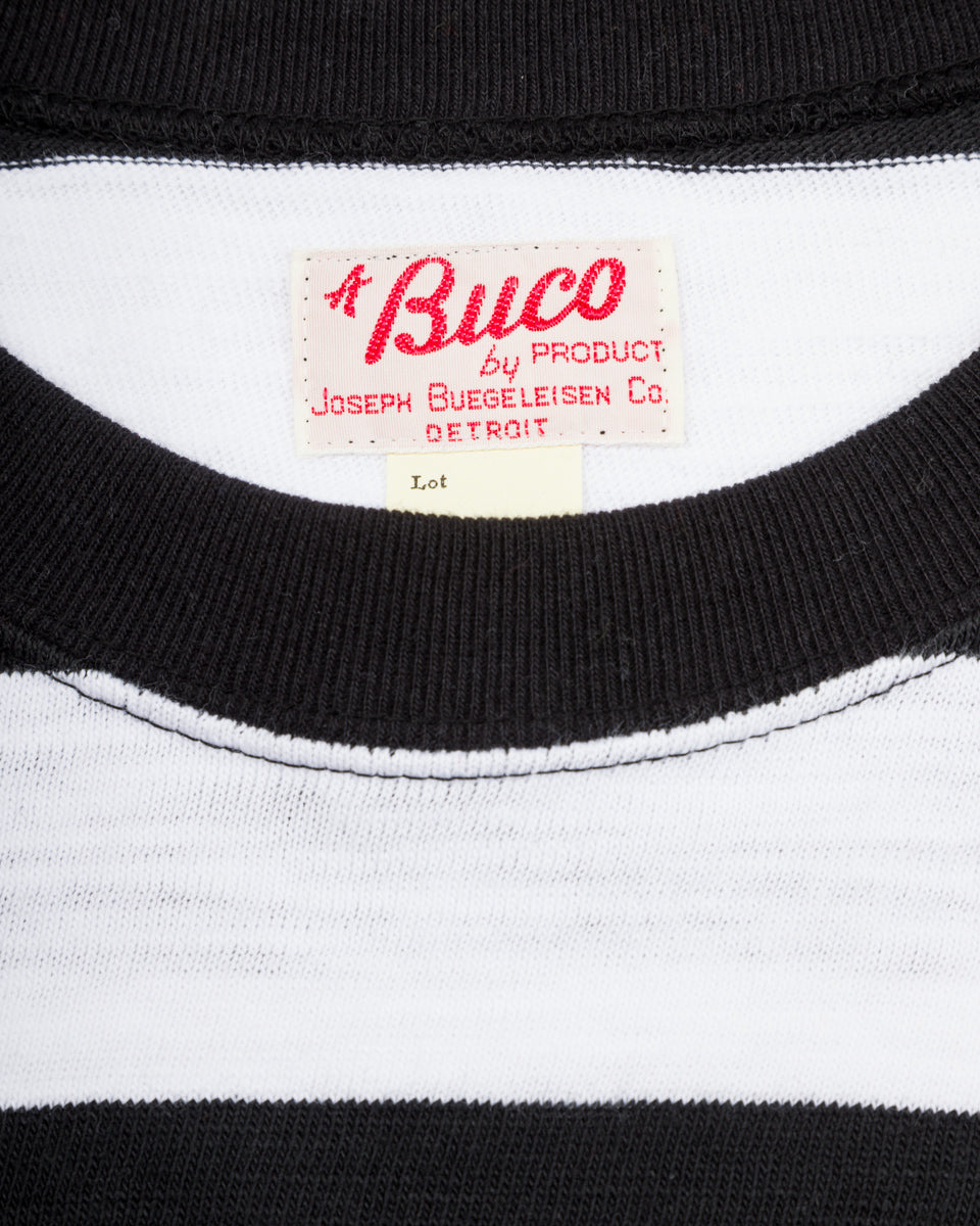 The Real McCoy's Buco Stripe L/S Tee - White - Standard & Strange