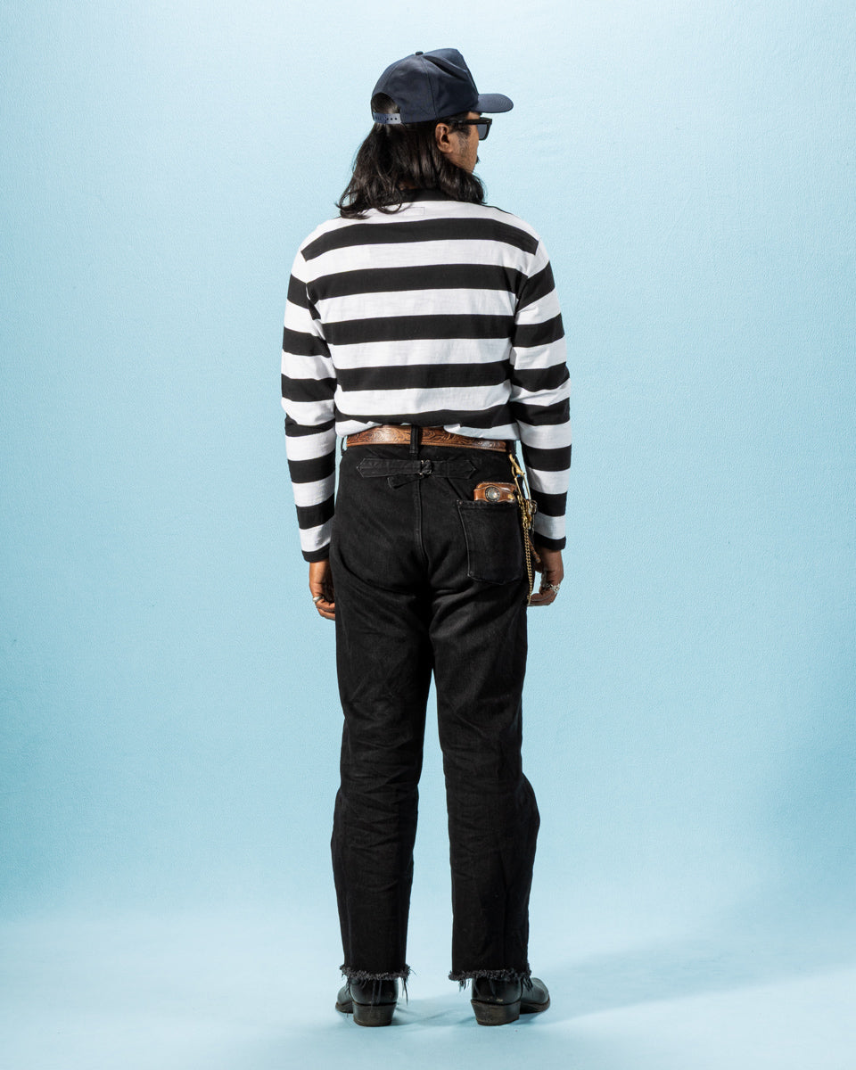 The Real McCoy's Buco Stripe L/S Tee - White - Standard & Strange