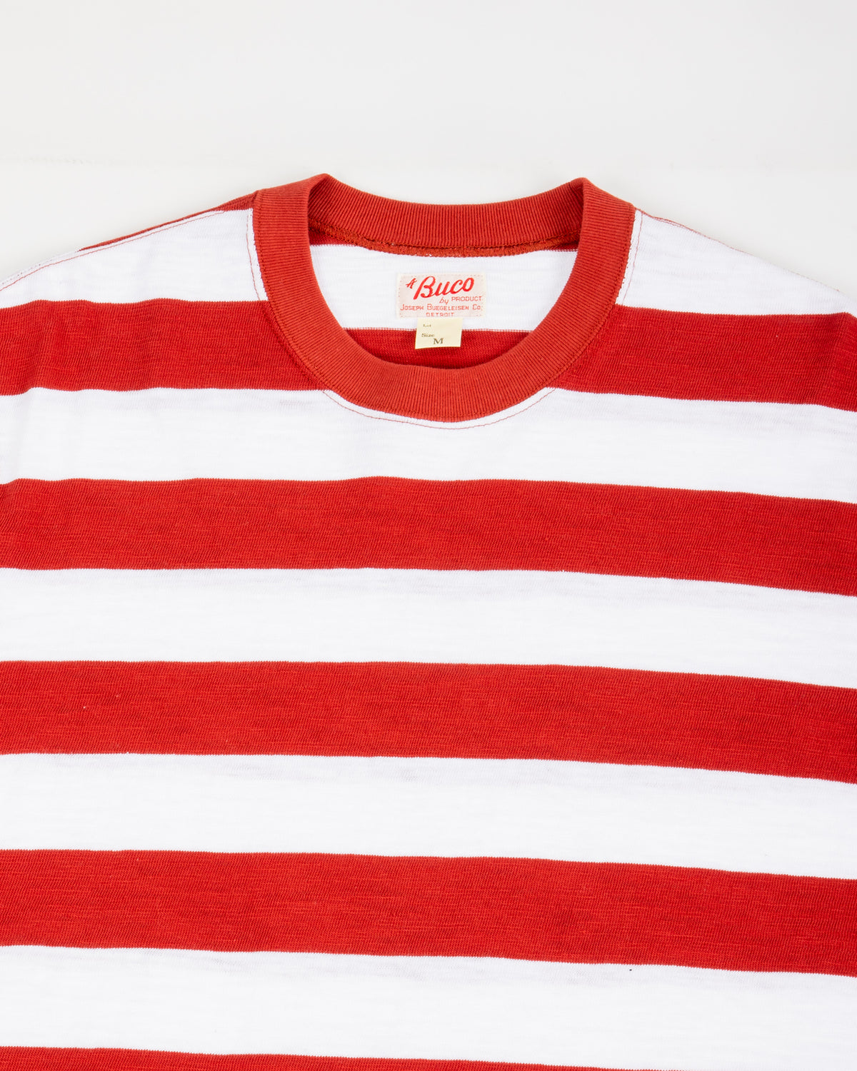 The Real McCoy's Buco Stripe Tee S/S - White/Red - Standard & Strange