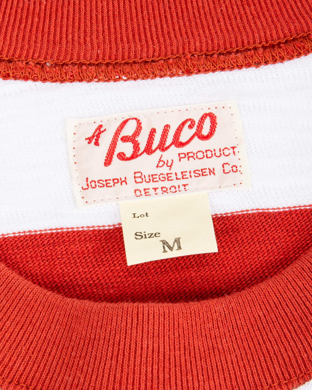 The Real McCoy's Buco Stripe Tee S/S - White/Red - Standard & Strange