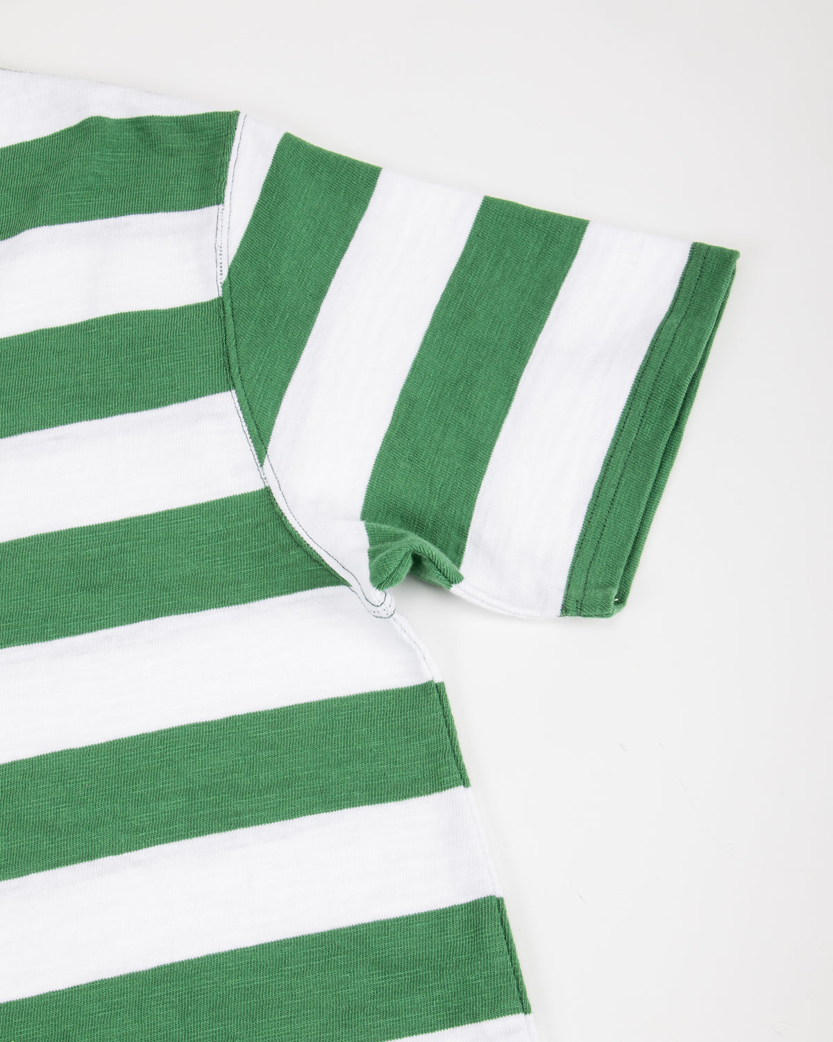 The Real McCoy's Buco Stripe Tee S/S - White/Green - Standard & Strange
