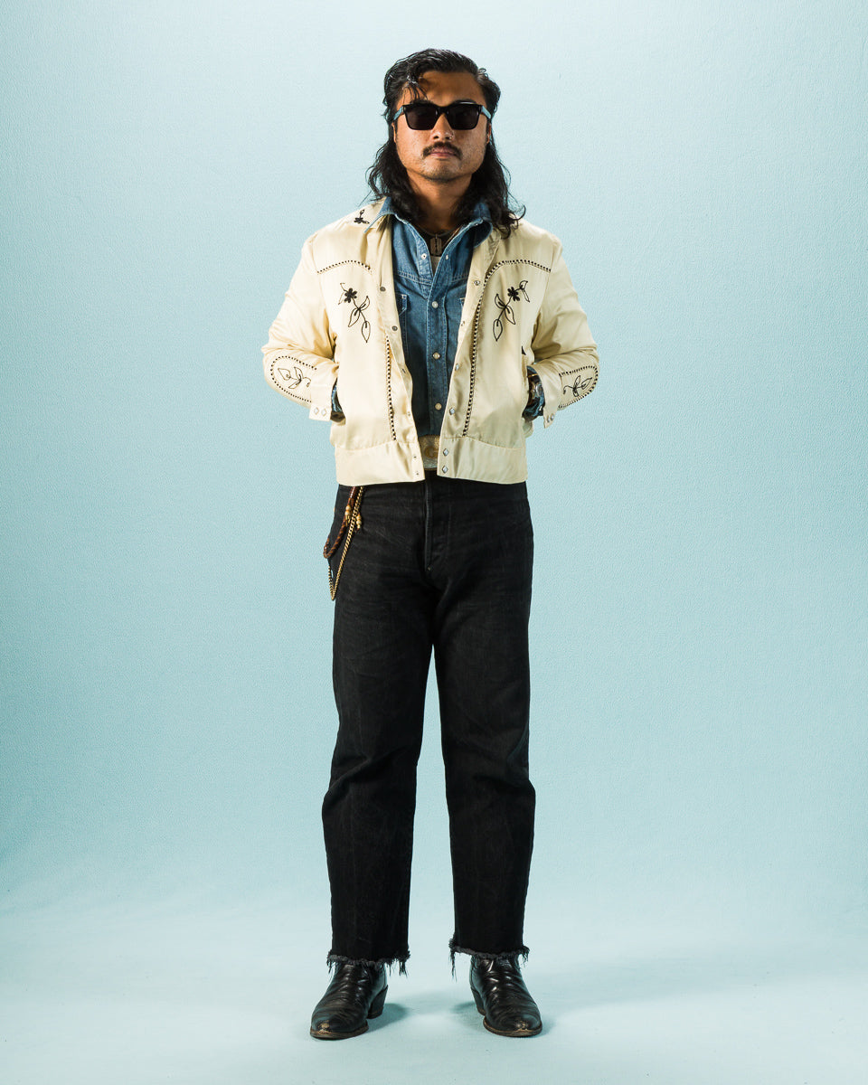 The Real McCoy's Embroidered Rayon Western Jacket - Ecru - Standard & Strange