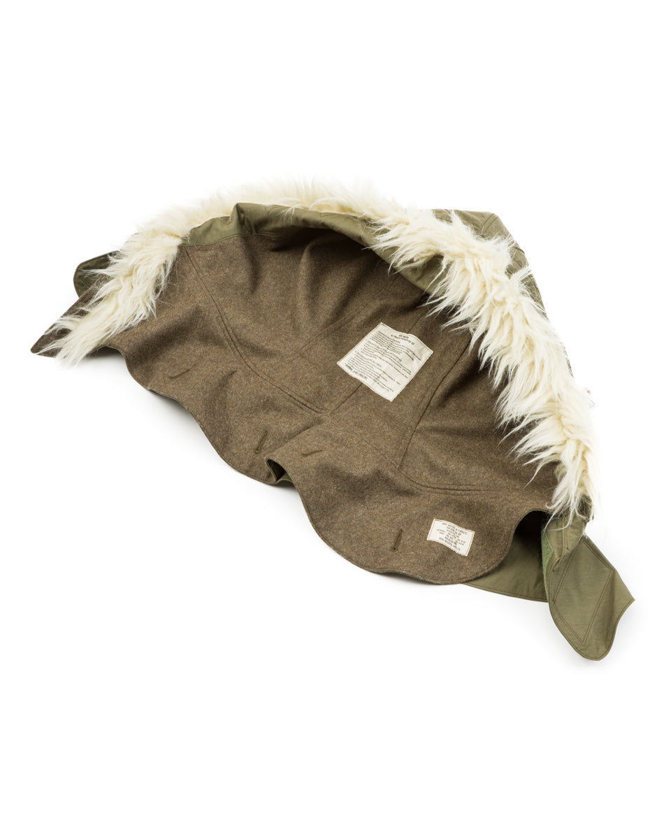 The Real McCoy's Hood, Winter, w/Synthetic Fur Ruff - Olive - Standard & Strange