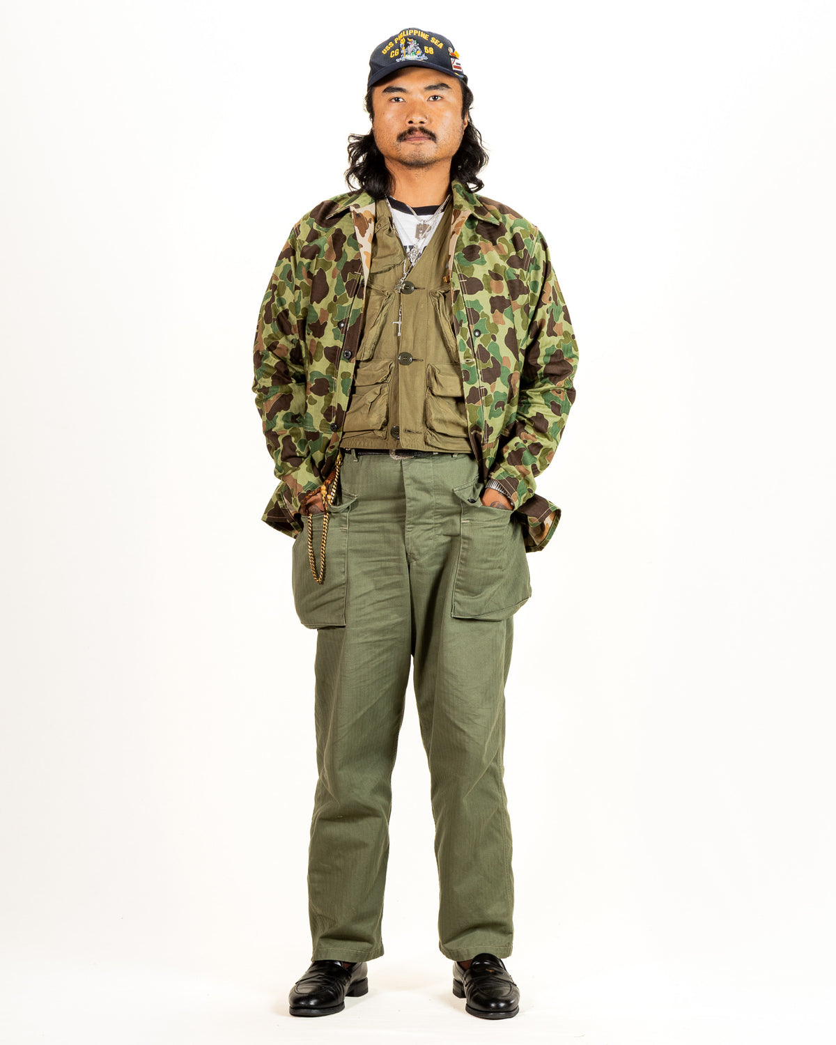 The Real McCoy's P1944 Reversible Frogskin Camouflage Coat - Green - Standard & Strange