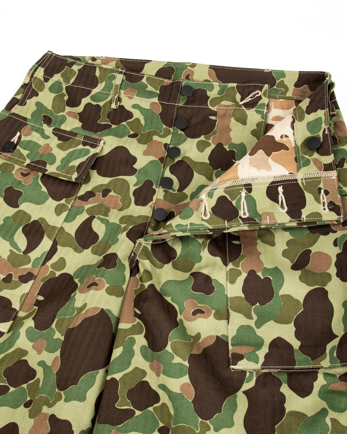 The Real McCoy's Reversible Frogskin Camouflage Shorts - Green - Standard & Strange