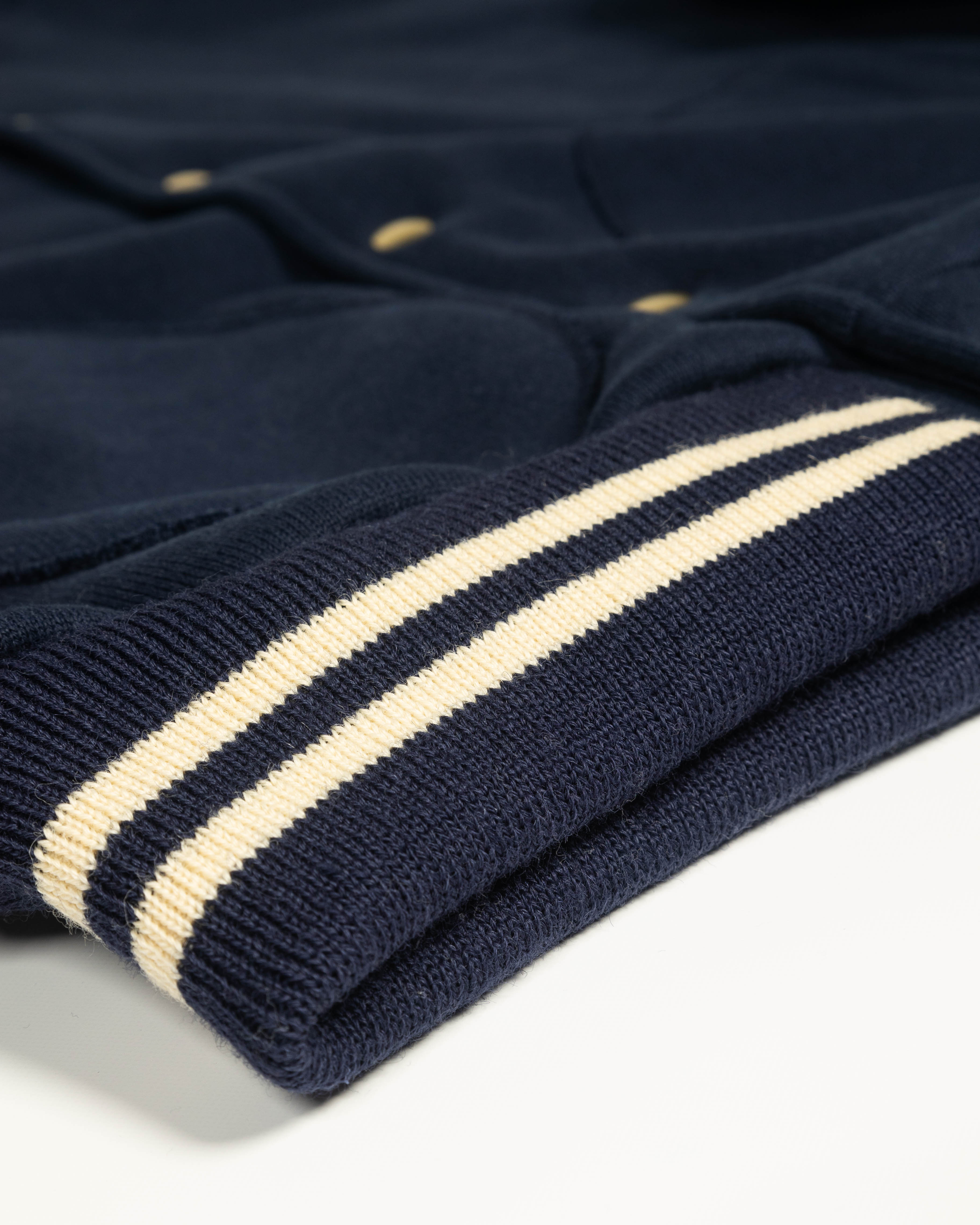 The Real McCoy's Snap Button Hooded Sweatshirt - Midnight Blue - Standard & Strange