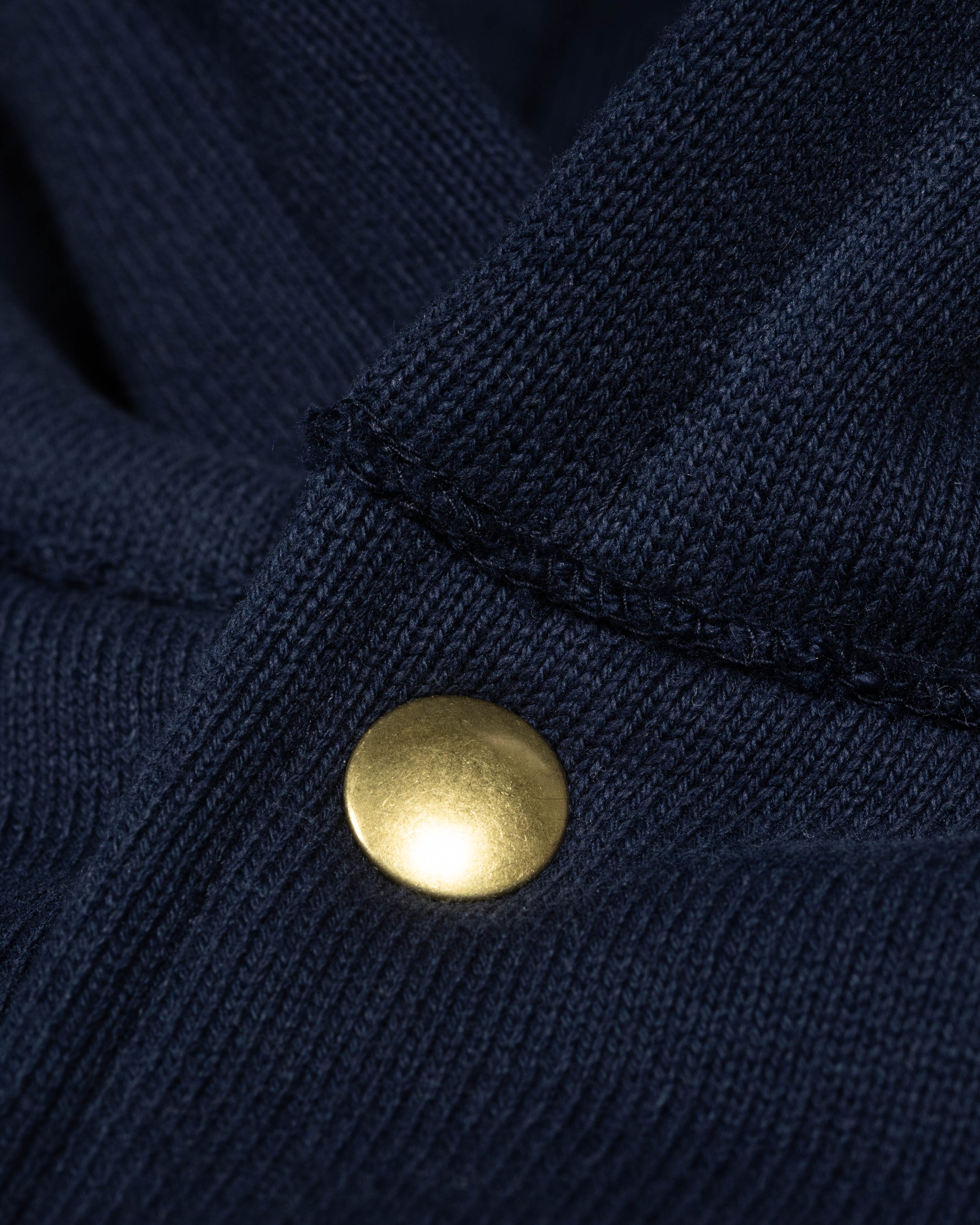 The Real McCoy's Snap Button Hooded Sweatshirt - Midnight Blue - Standard & Strange