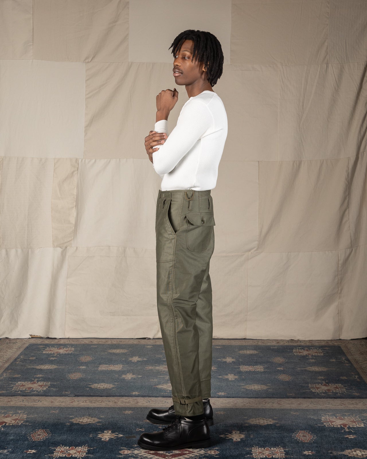 The Real McCoy's U.S.N. A-2 Deck Trousers - Olive - Standard & Strange