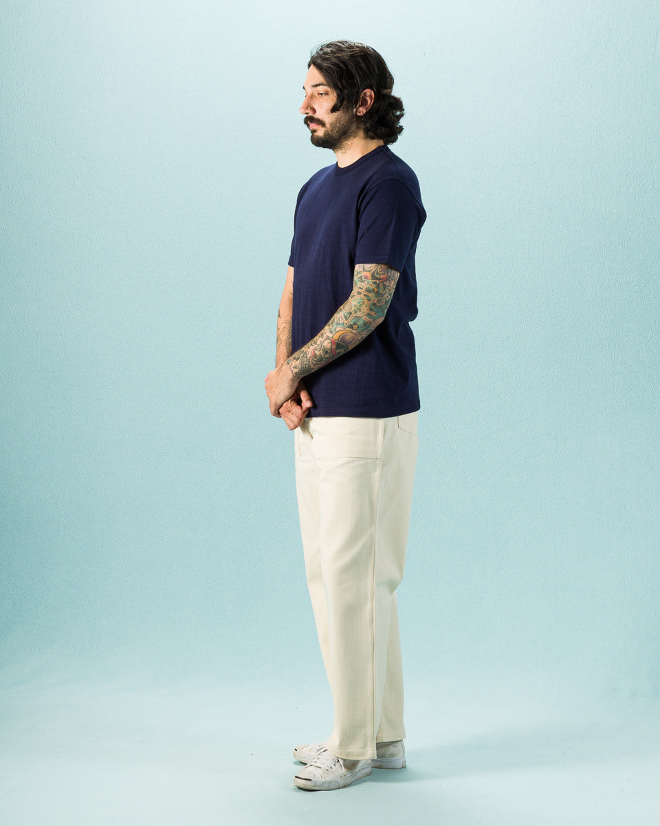 The Real McCoy's Utility Trousers / White HBT - Ecru - Standard & Strange