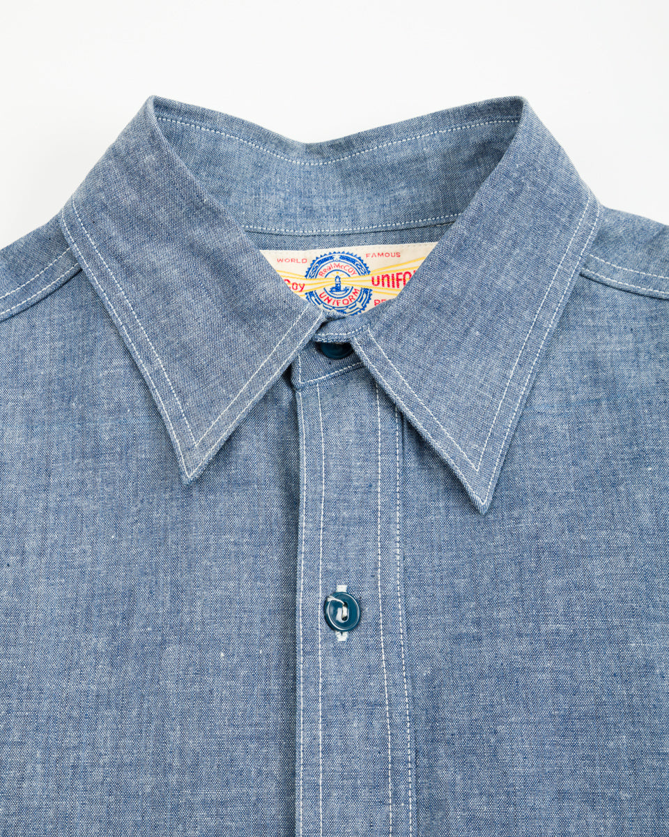 The Real McCoy's U.S. Navy Chambray L/S Shirt - Light Blue - Standard & Strange