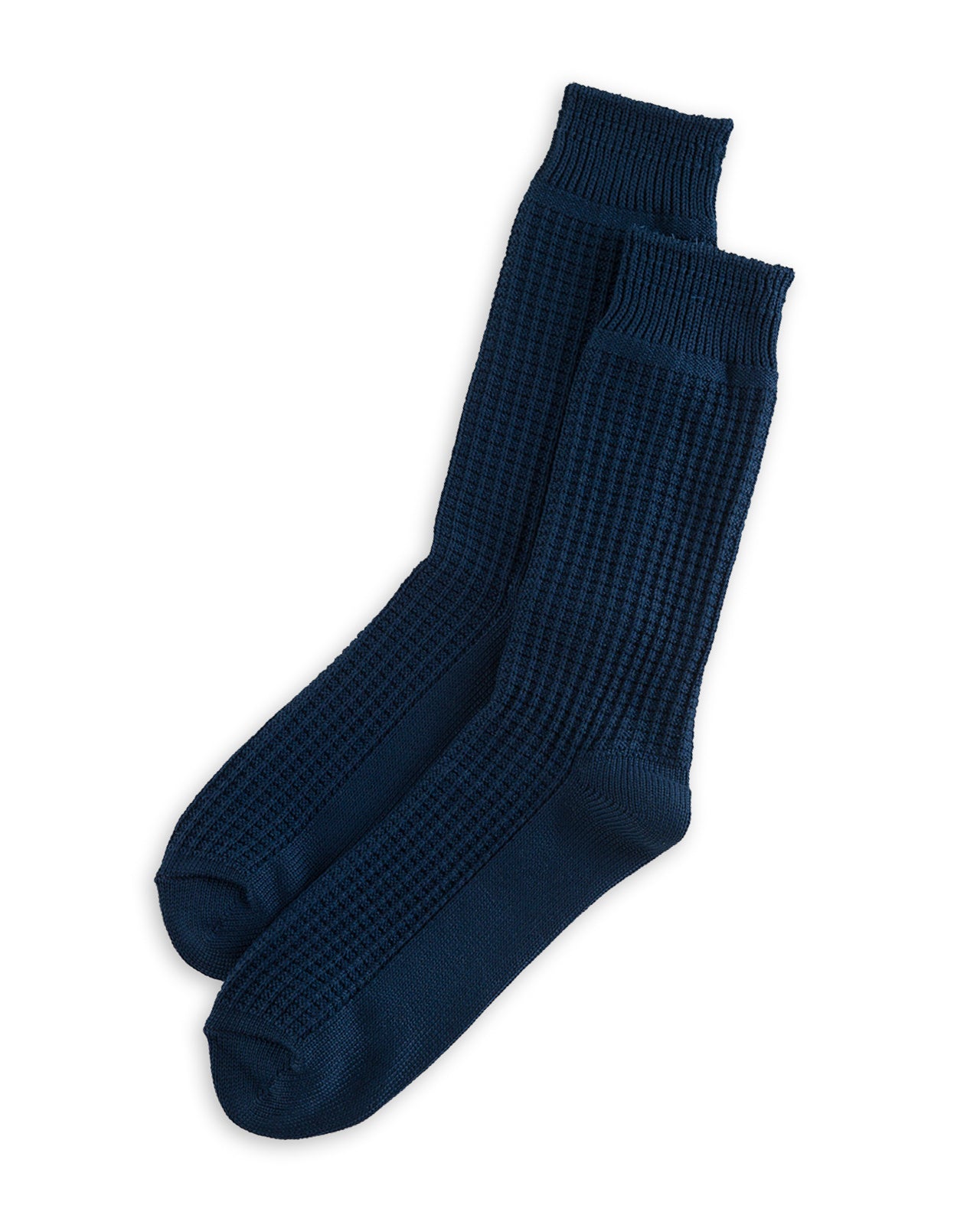 RoToTo Cotton Waffle Socks - Dull Blue - Standard & Strange