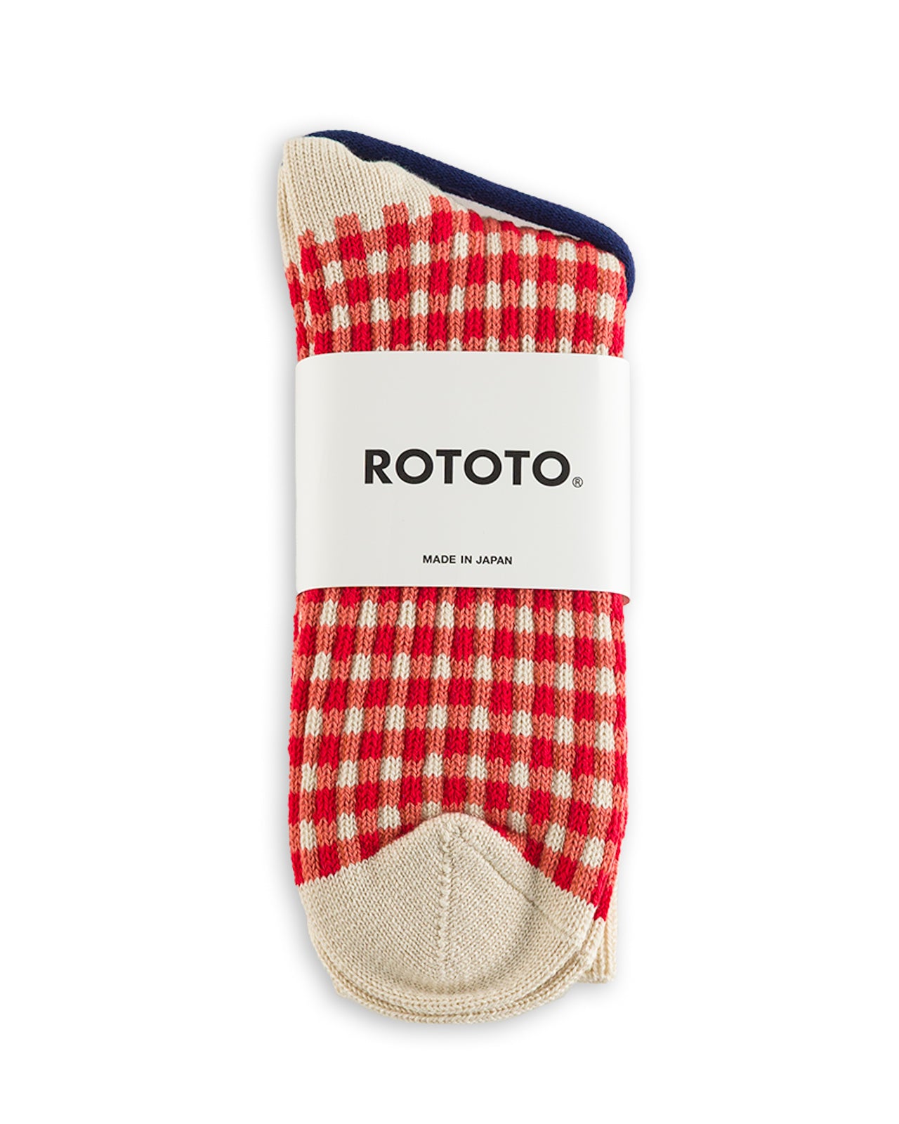 RoToTo Gingham Check Socks - Red - Standard & Strange