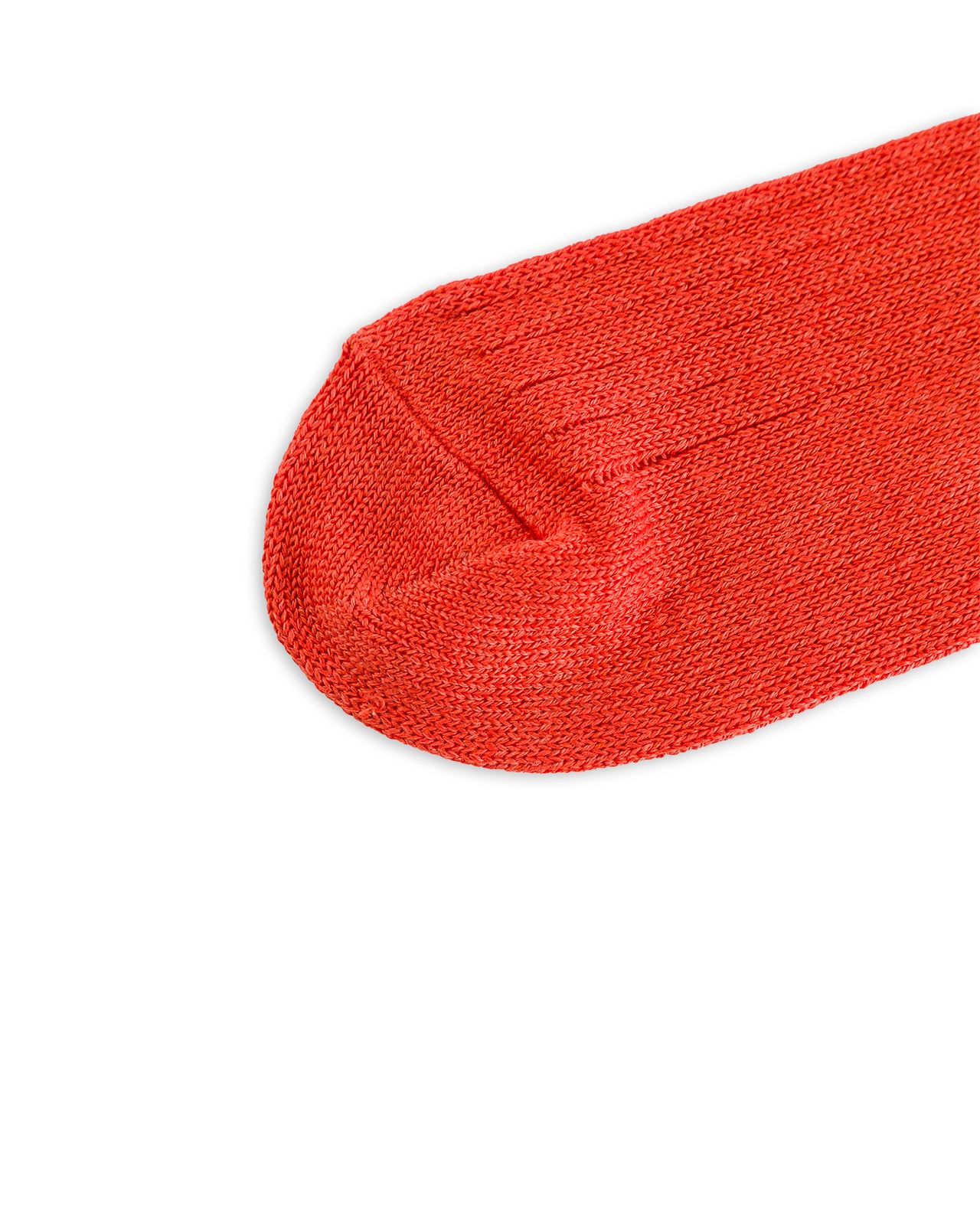 RoToTo Linen/Cotton Ribbed Crew Socks - Orange Red - Standard & Strange
