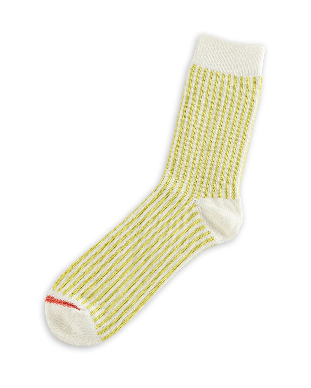 RoToTo Vertical Stripe Socks - White/Lime - Standard & Strange