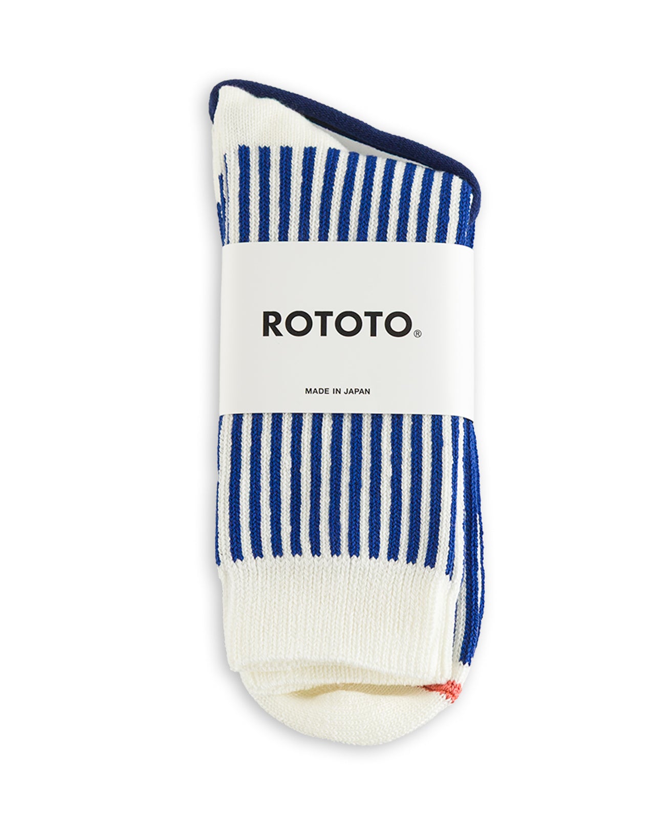 RoToTo Vertical Stripe Socks - White/Royal Blue - Standard & Strange