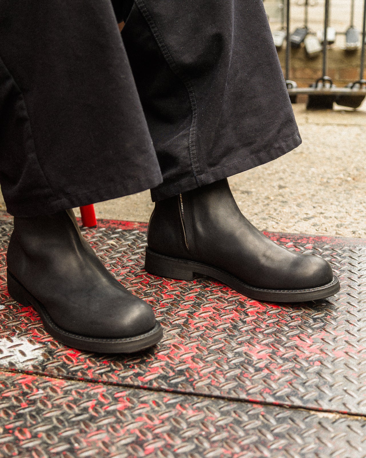 Rolling Dub Trio Casper Side Zip Boot - Black Guidi Calf - Standard & Strange