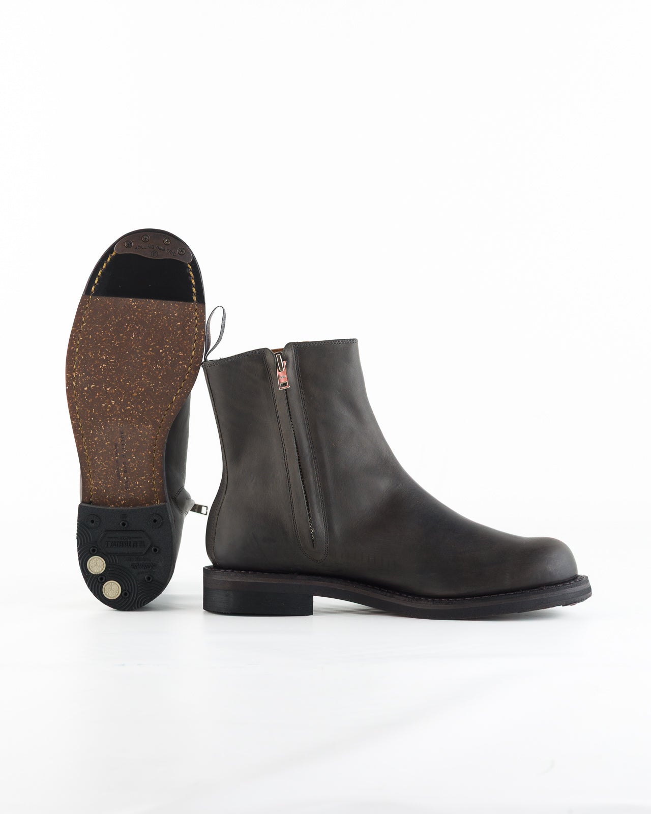 Rolling Dub Trio Casper Side Zip Boot - Gray Guidi Calf - Standard & Strange